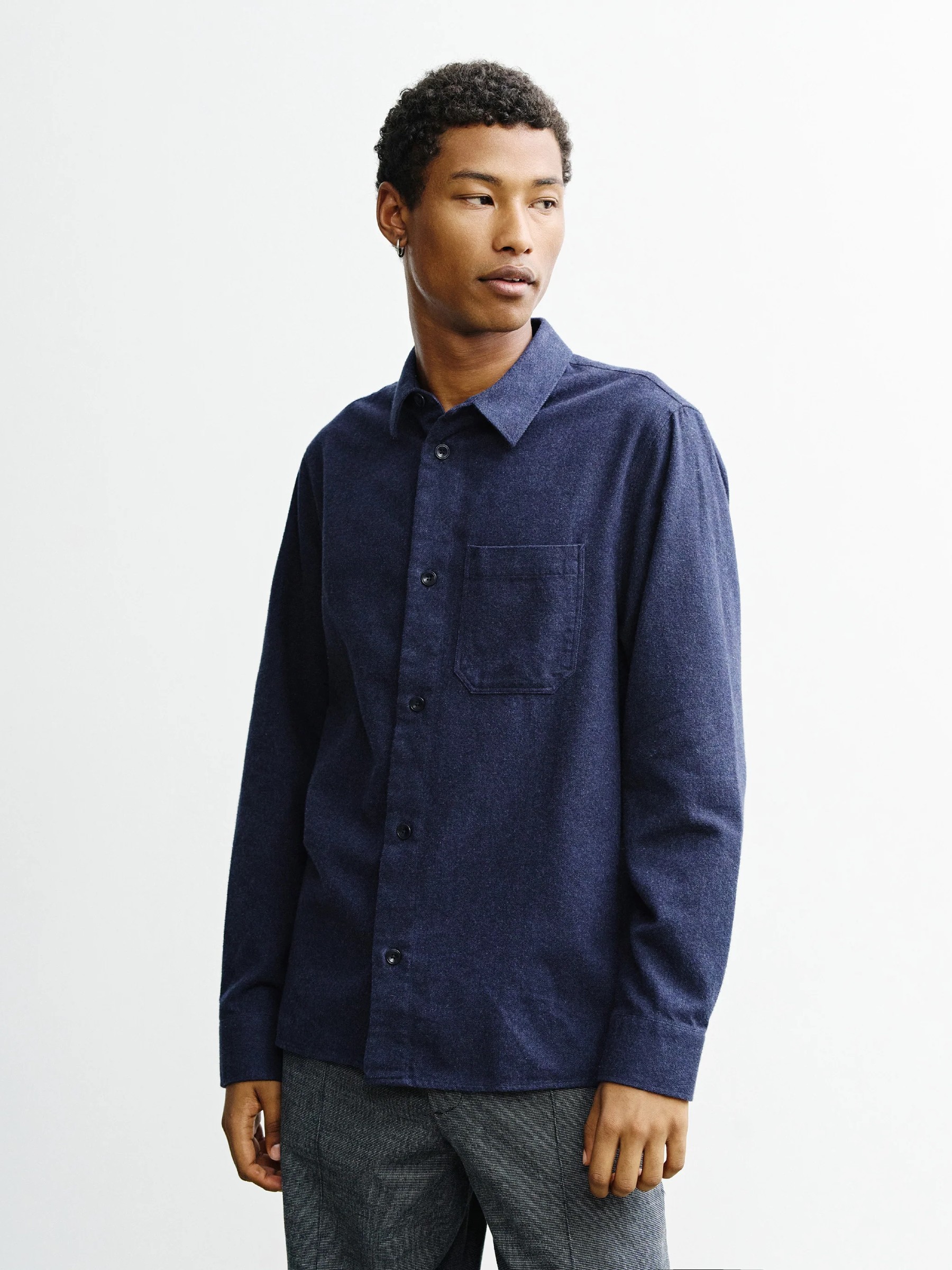 Hemd Flannel Casual Shirt dark blue Rotholz
