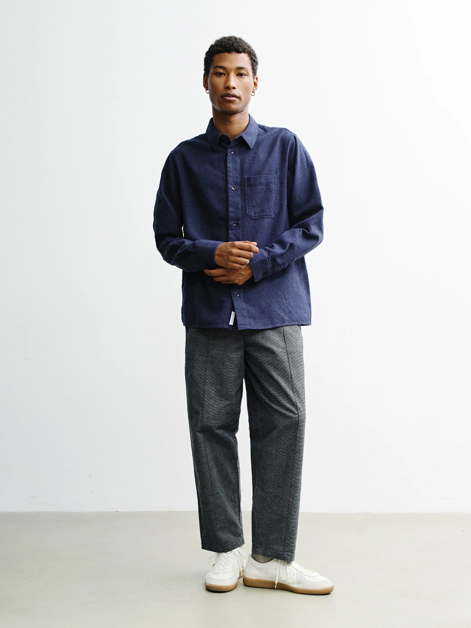 Hemd Flannel Casual Shirt dark blue Rotholz