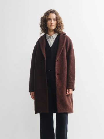Wollmantel Formal Coat rosewood brown Rotholz