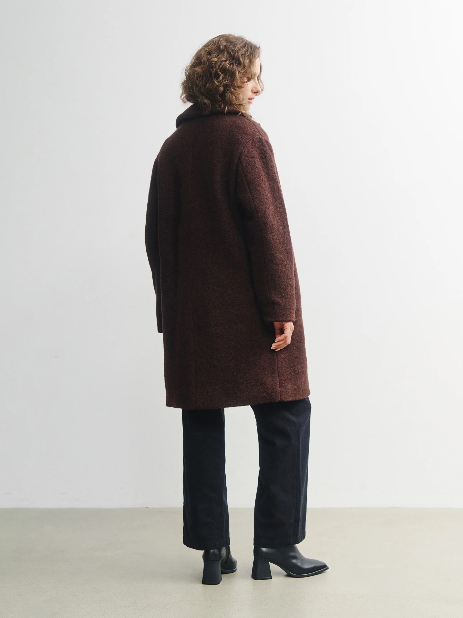 Wollmantel Formal Coat rosewood brown Rotholz