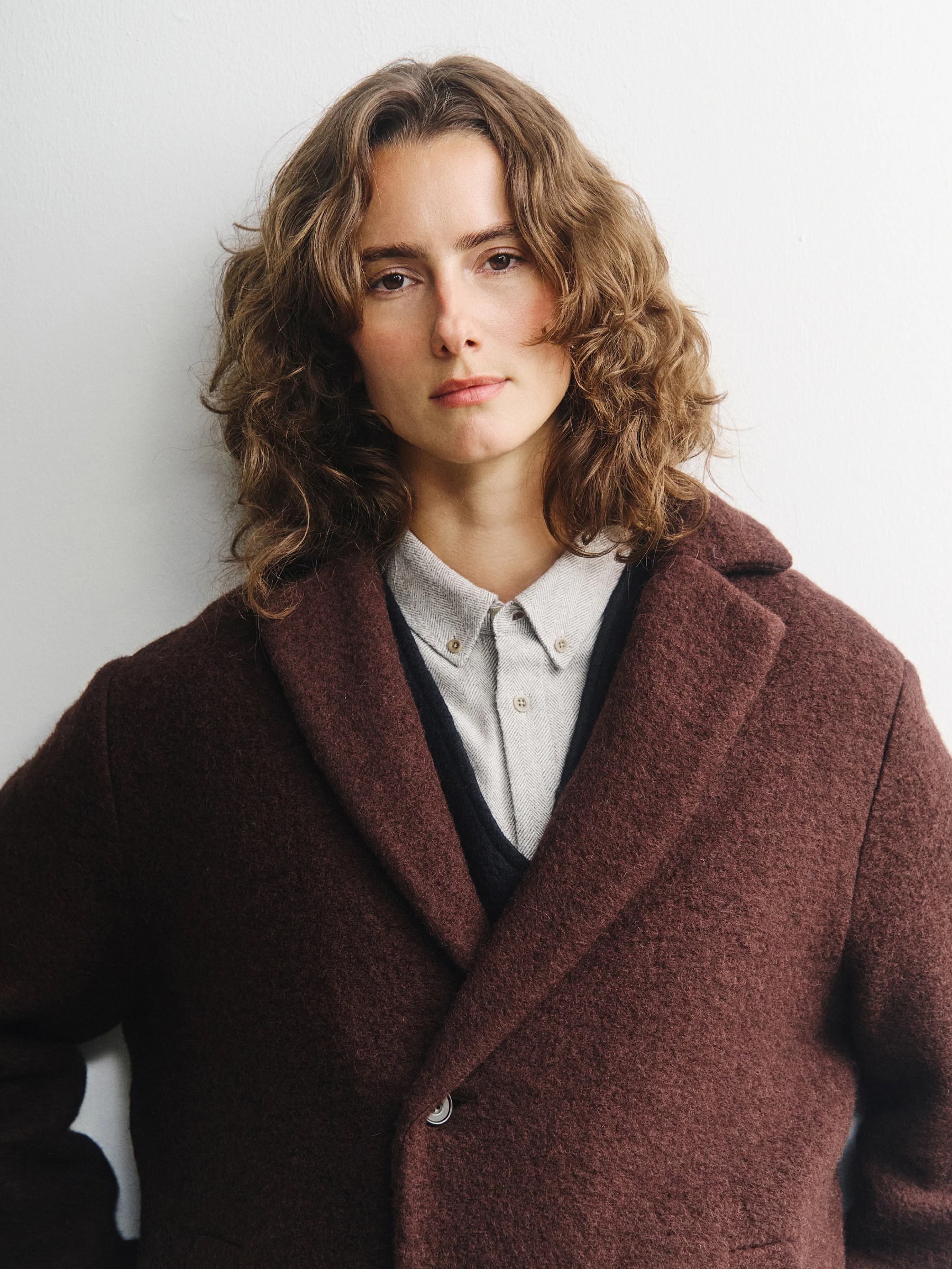 Wollmantel Formal Coat rosewood brown Rotholz