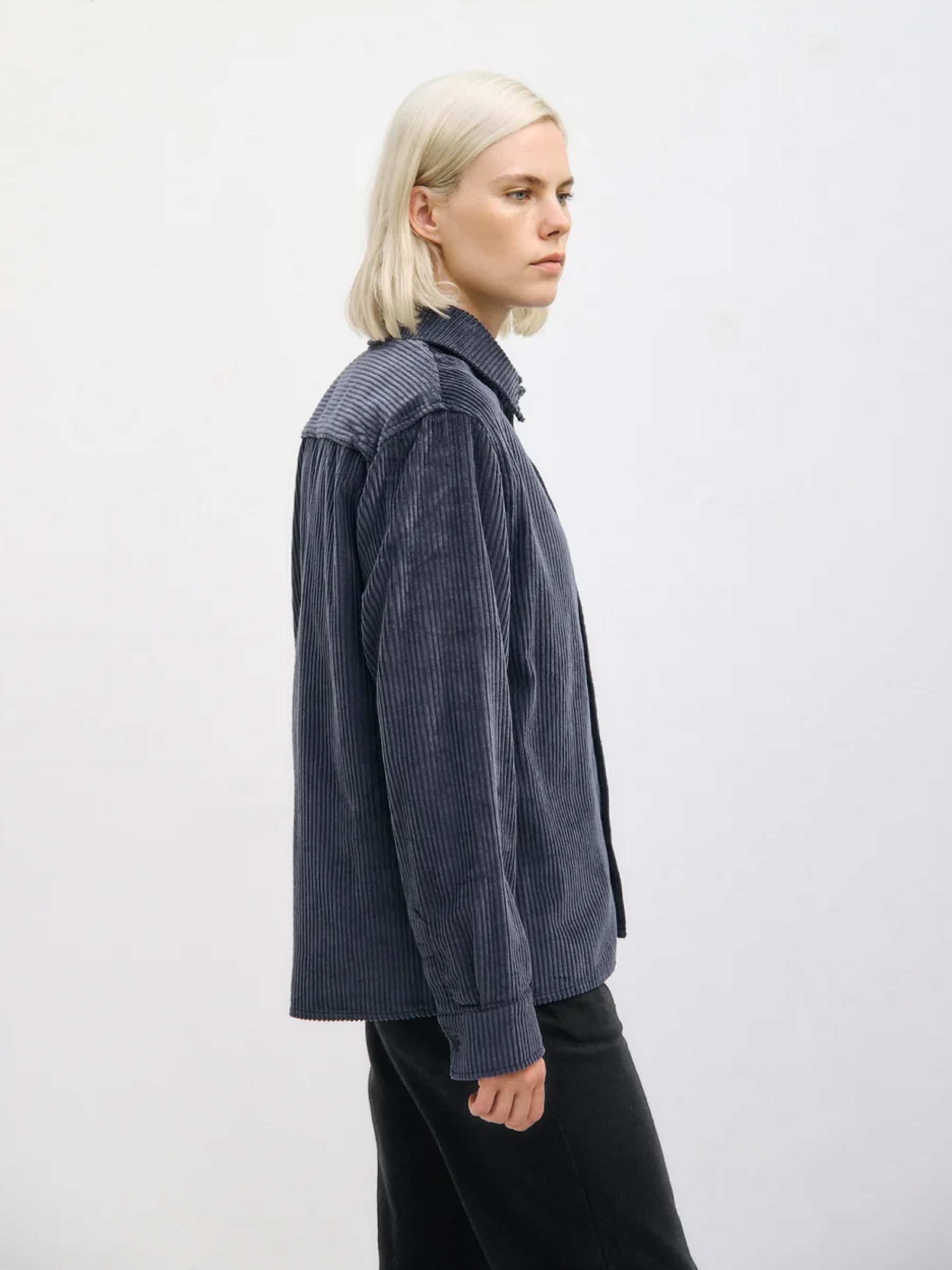 Hemd Cord Casual Shirt ash blue Rotholz