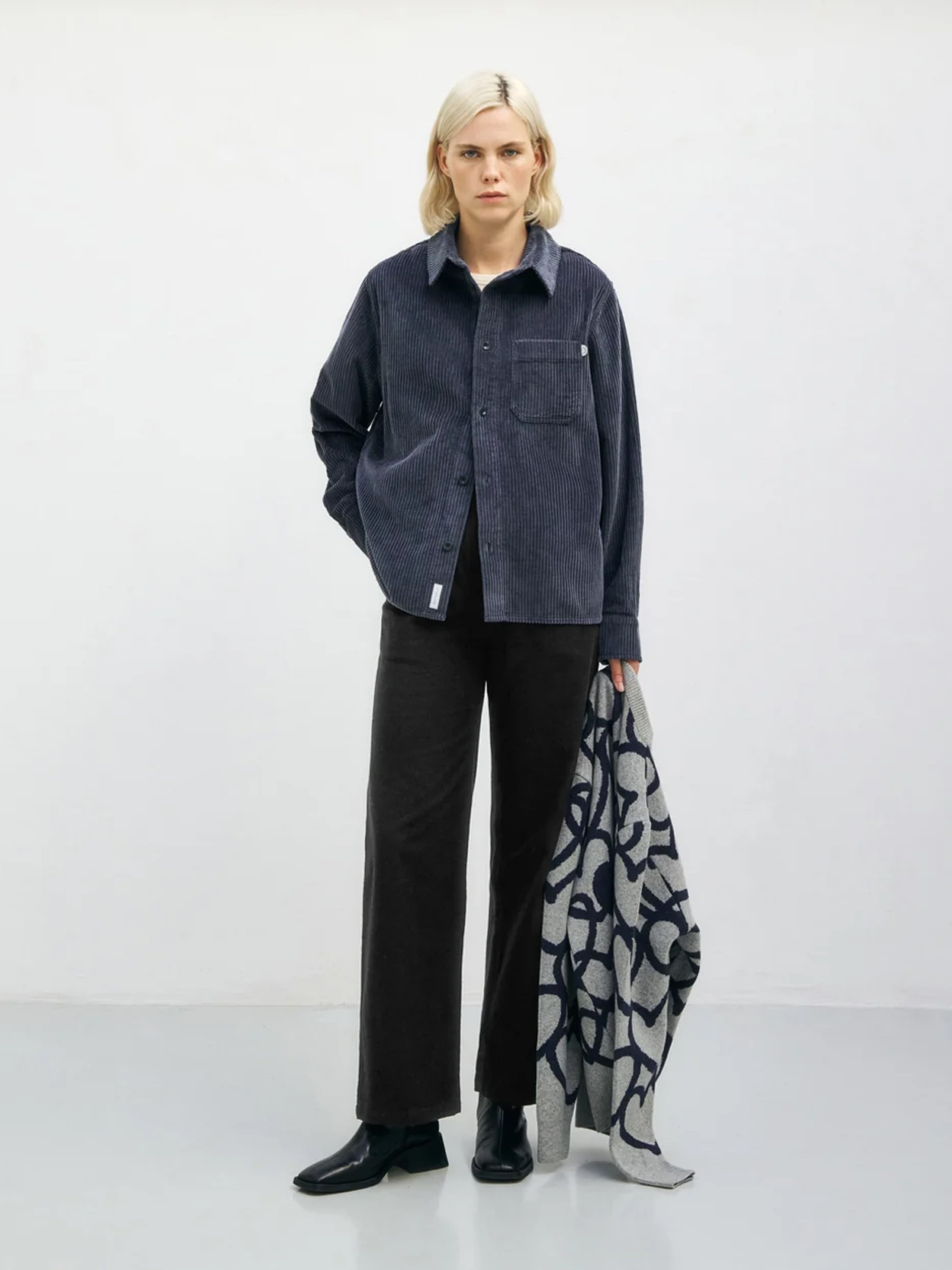 Hemd Cord Casual Shirt ash blue Rotholz