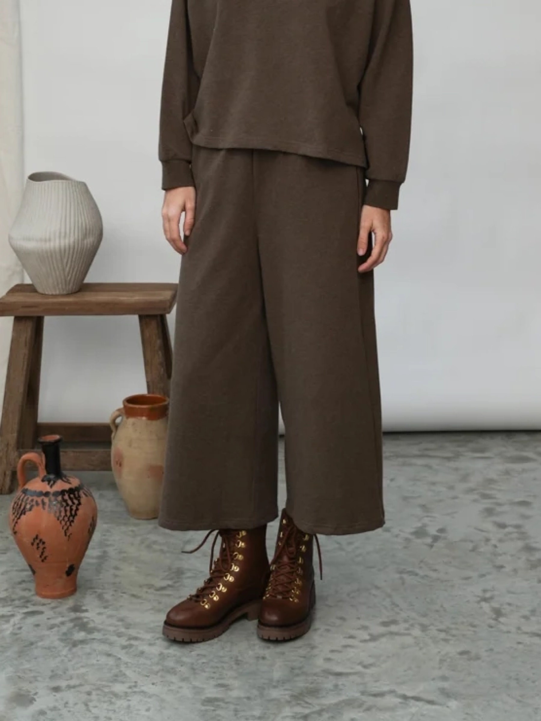 Hose Nicky brown marl Beaumont Organic