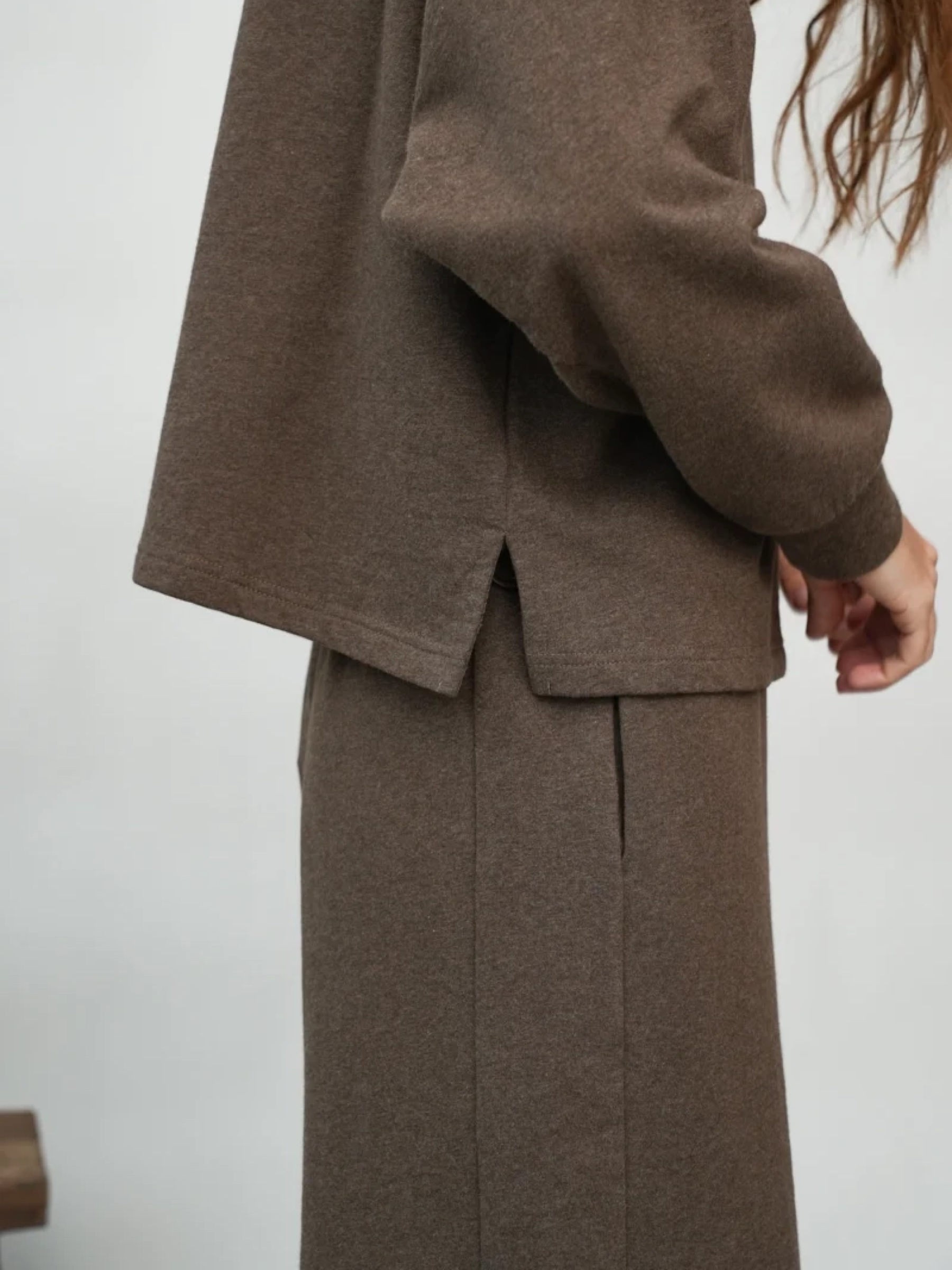 Hose Nicky brown marl Beaumont Organic