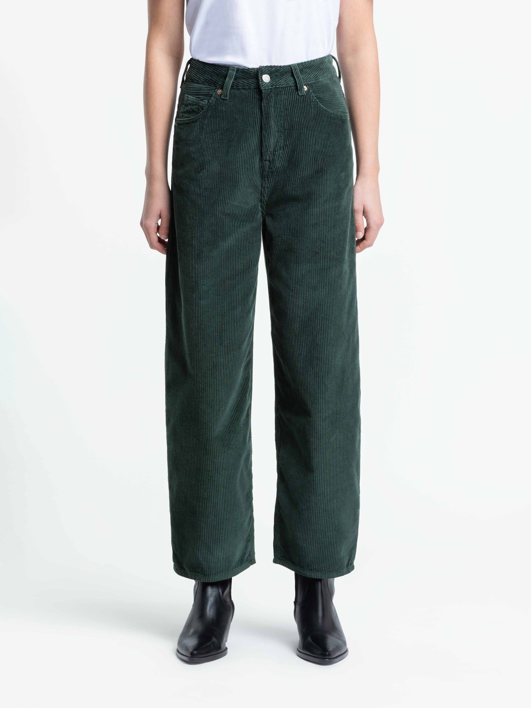 Hose Leila Cord dark green cord Kings of Indigo – K.O.I.
