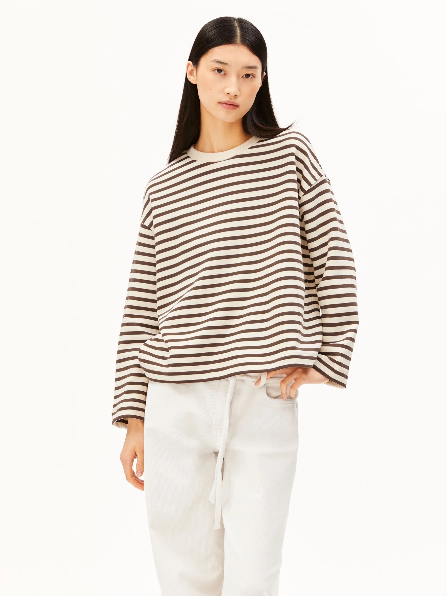Pullover Frankaa Maarlen Stripe undyed-claystone Armedangels