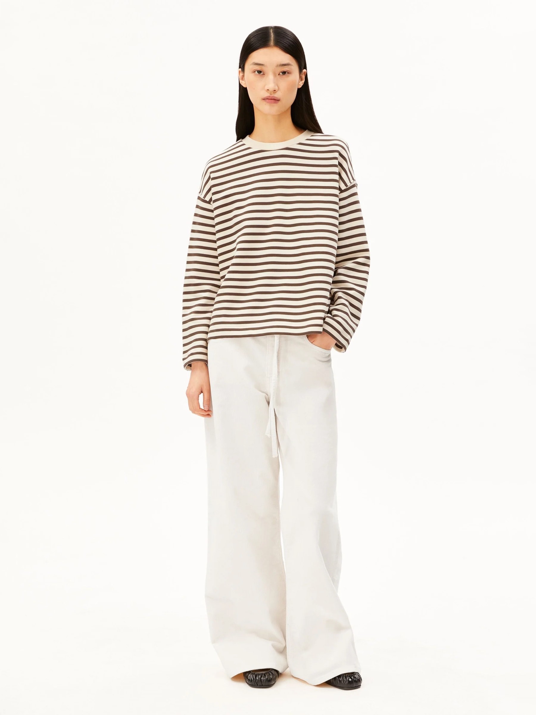 Pullover Frankaa Maarlen Stripe undyed-claystone Armedangels