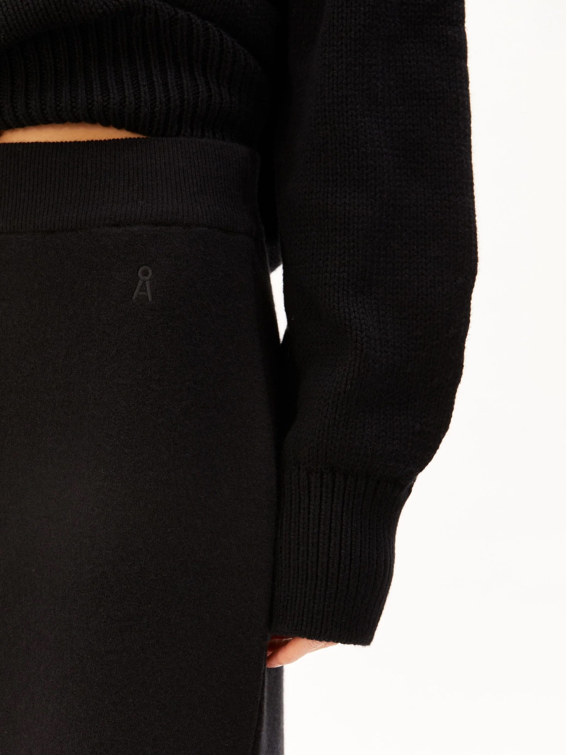 Rock Cotton-Wool Mini Knit Skirt black Armedangels