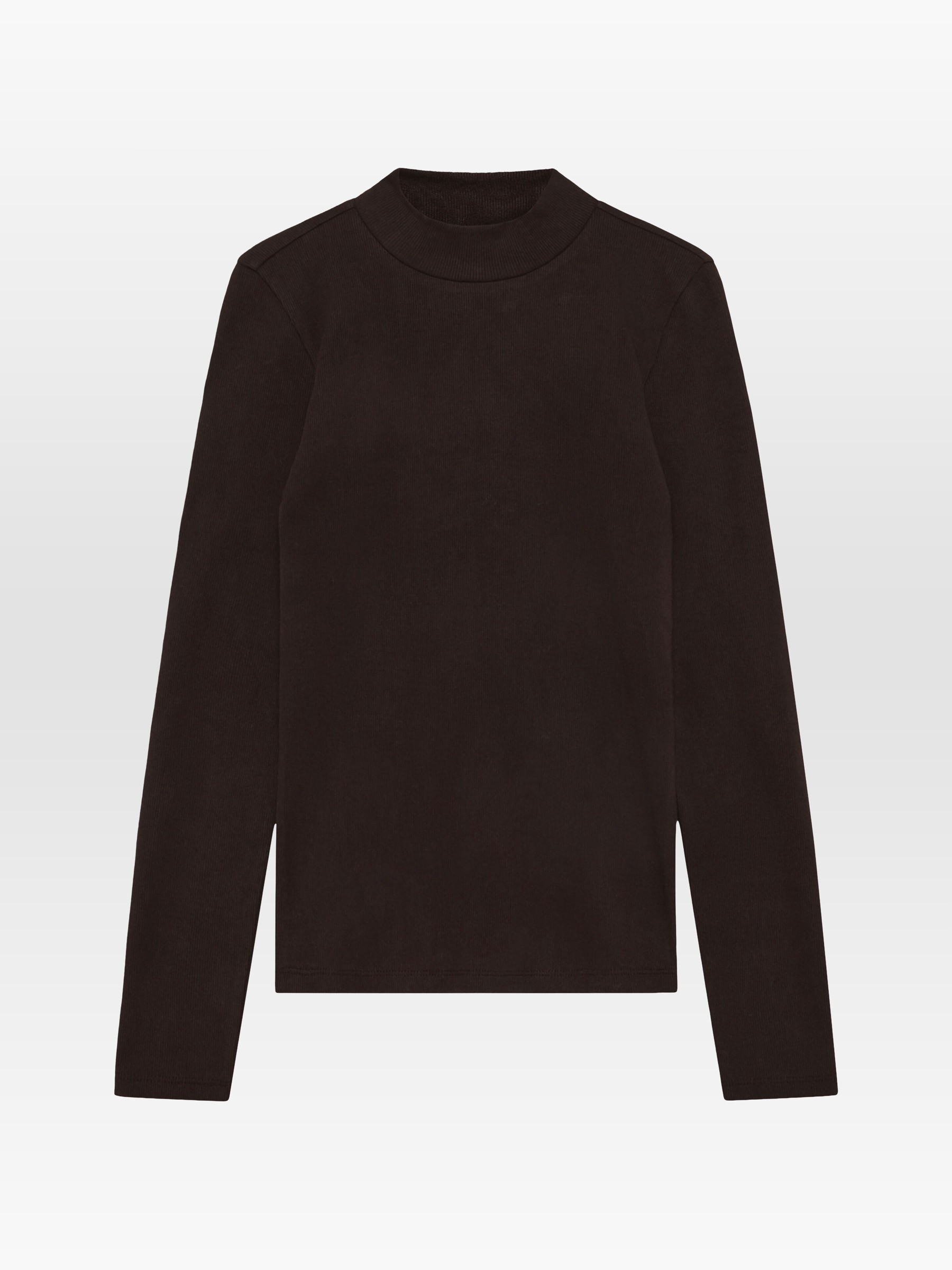 Longsleeve Rib High Neck Long Sleeved chocolate torte Knowledge Cotton Apparel