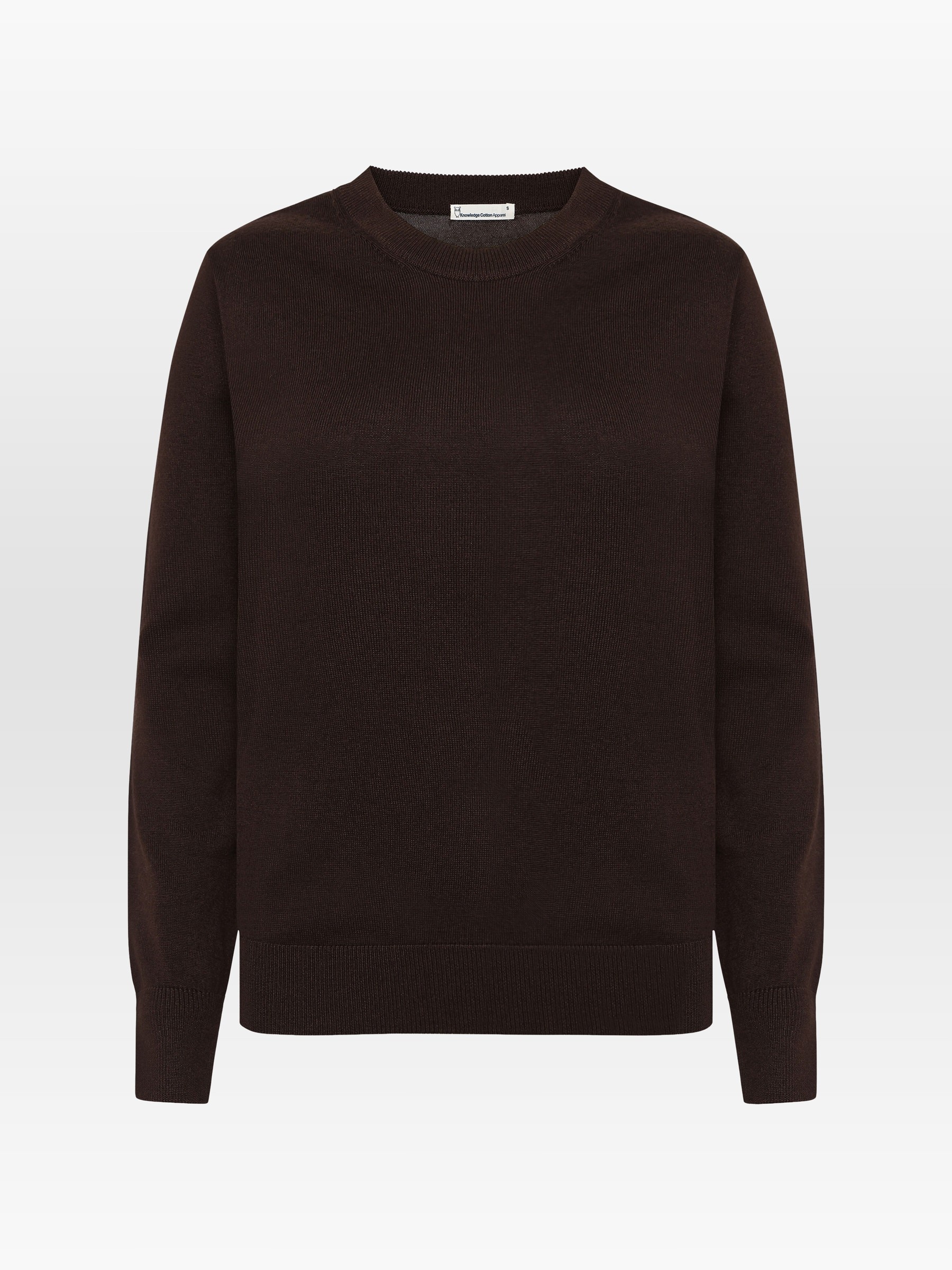 Pullover Fine Merino Crew Neck chocolate torte Knowledge Cotton Apparel