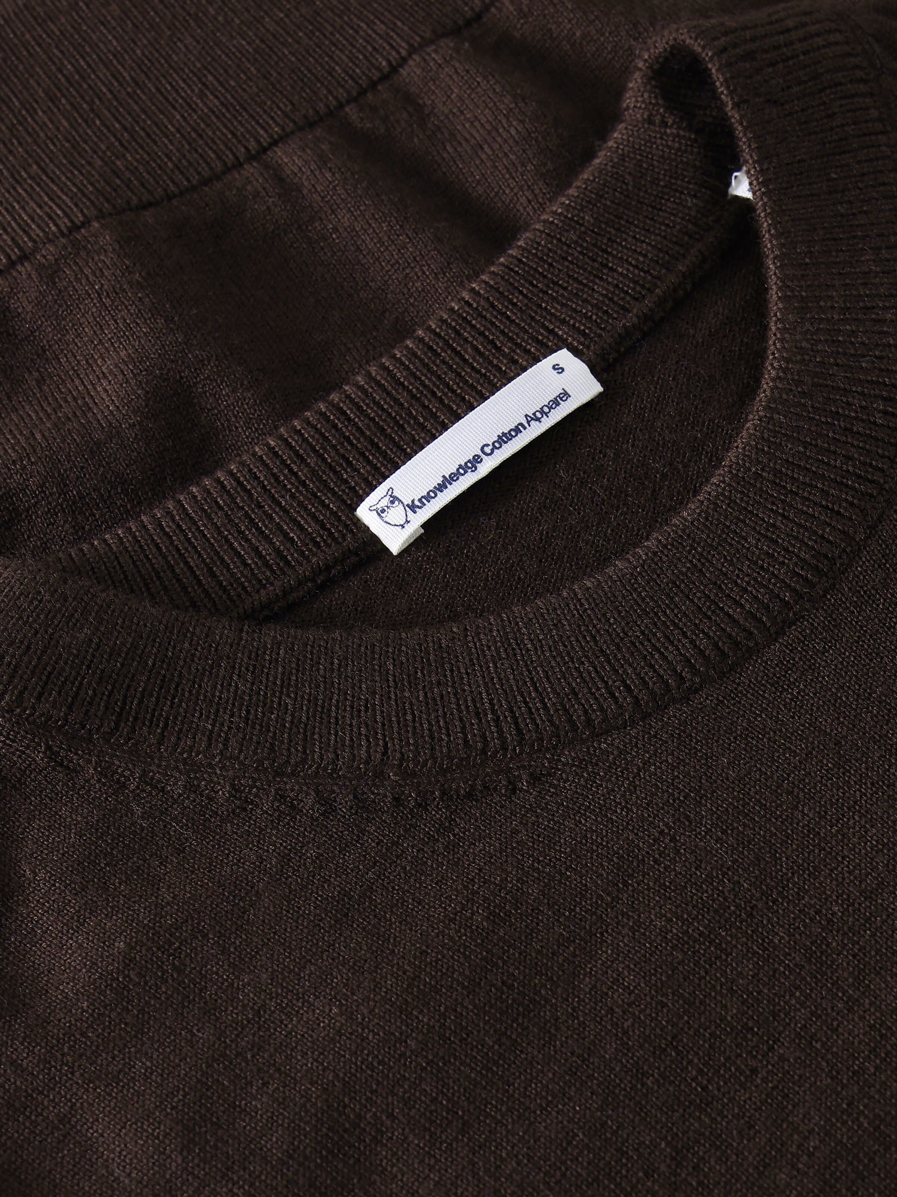 Pullover Fine Merino Crew Neck chocolate torte Knowledge Cotton Apparel