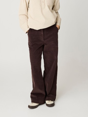 Hose Bora Wide Corduroy Pant chocolate torte Knowledge Cotton Apparel