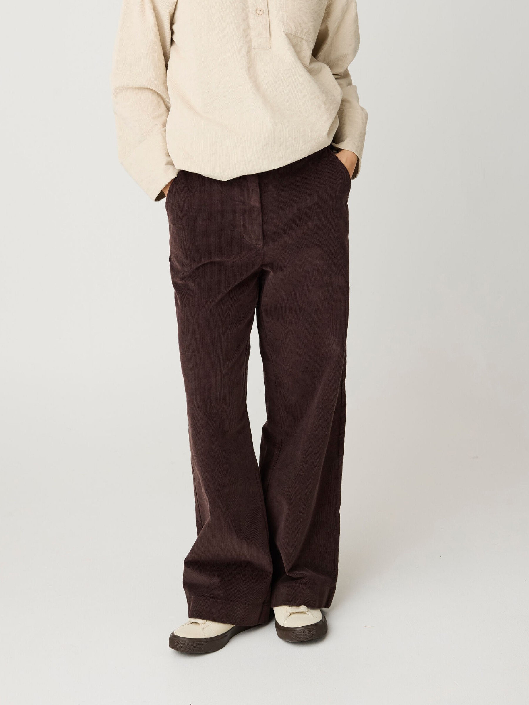 Hose Bora Wide Corduroy Pant chocolate torte Knowledge Cotton Apparel