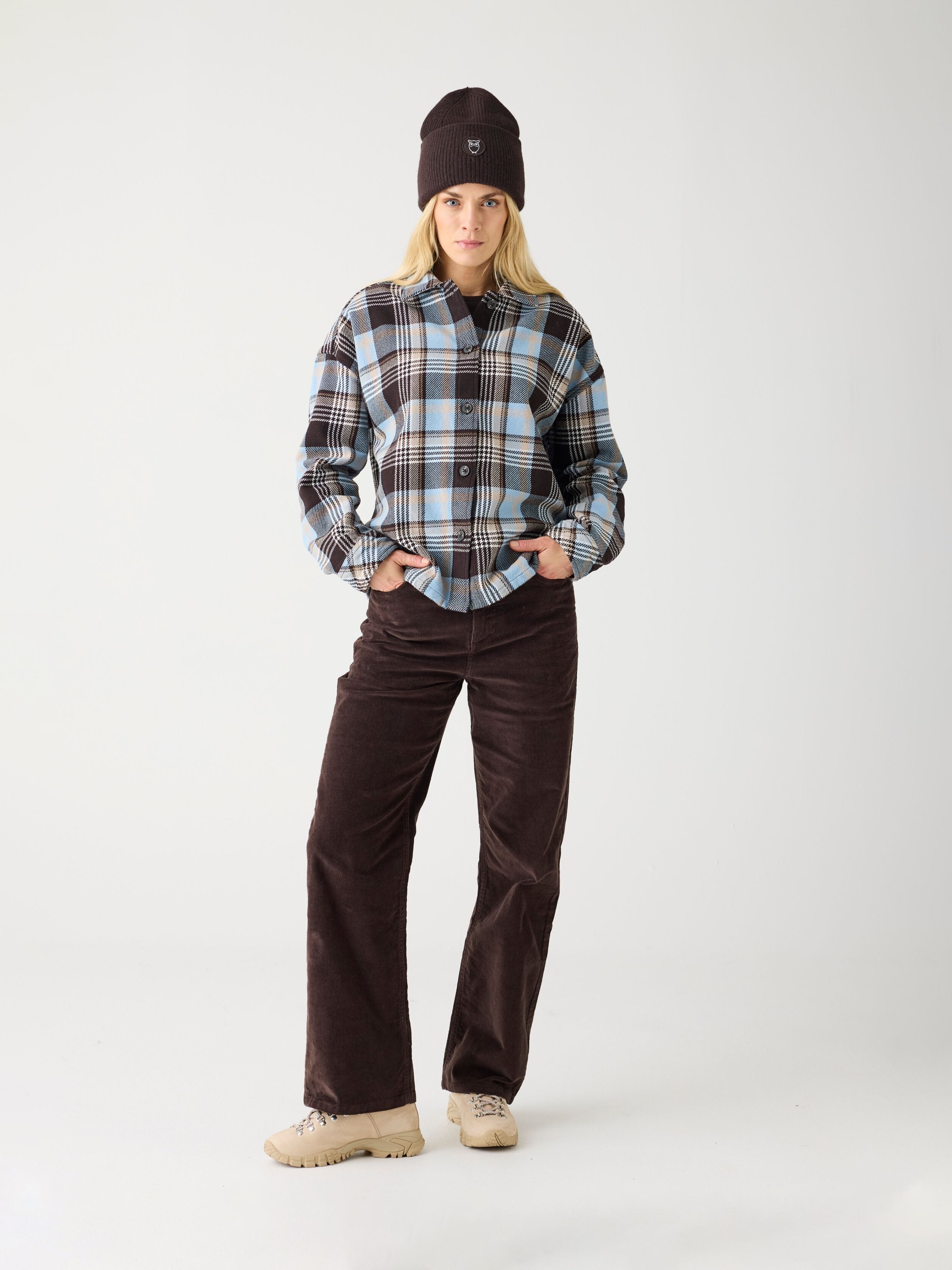 Hose Bora Wide Corduroy Pant chocolate torte Knowledge Cotton Apparel