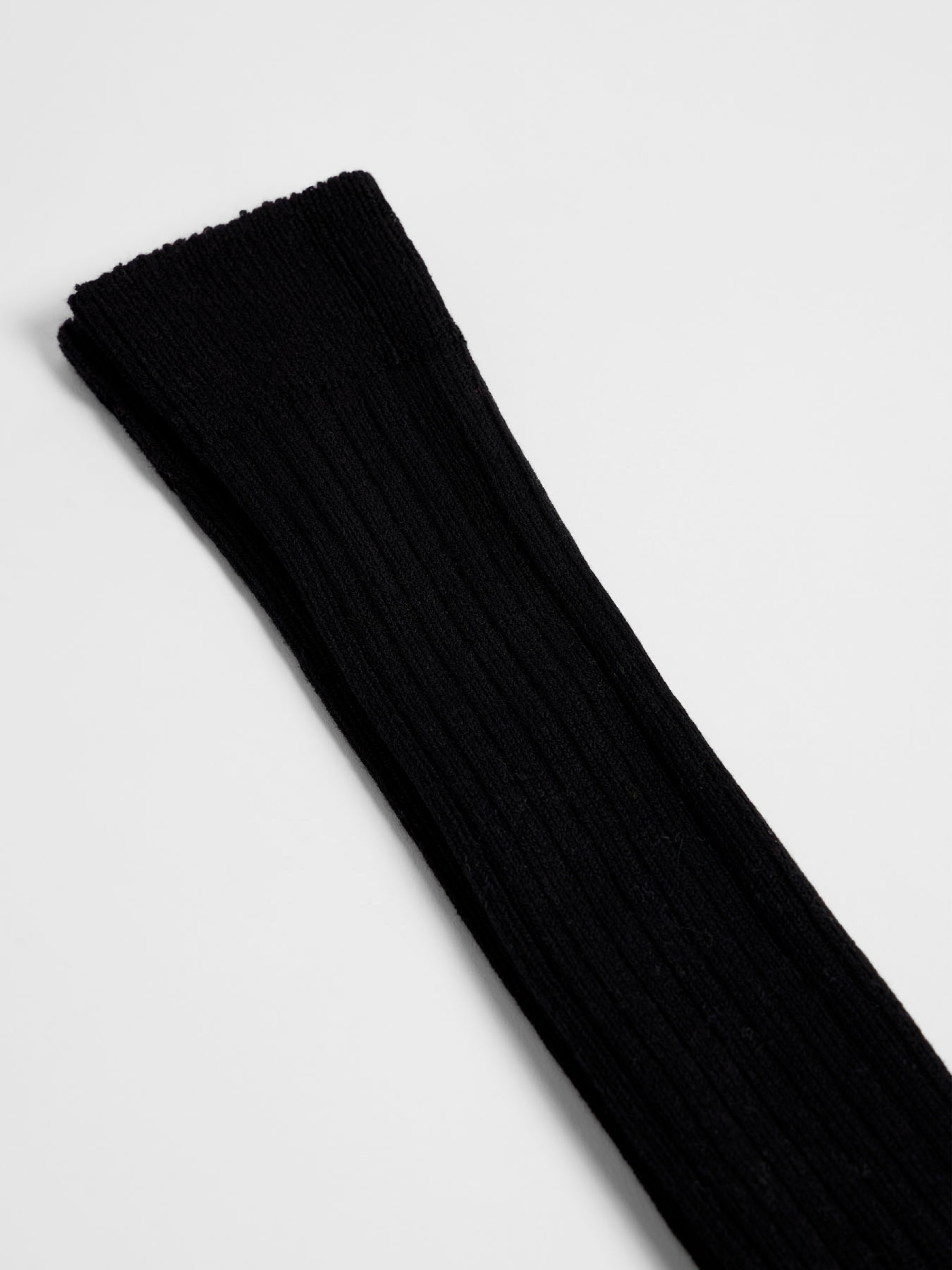 Socken Kniestrümpfe mit Rippe GOTS black Lanius
