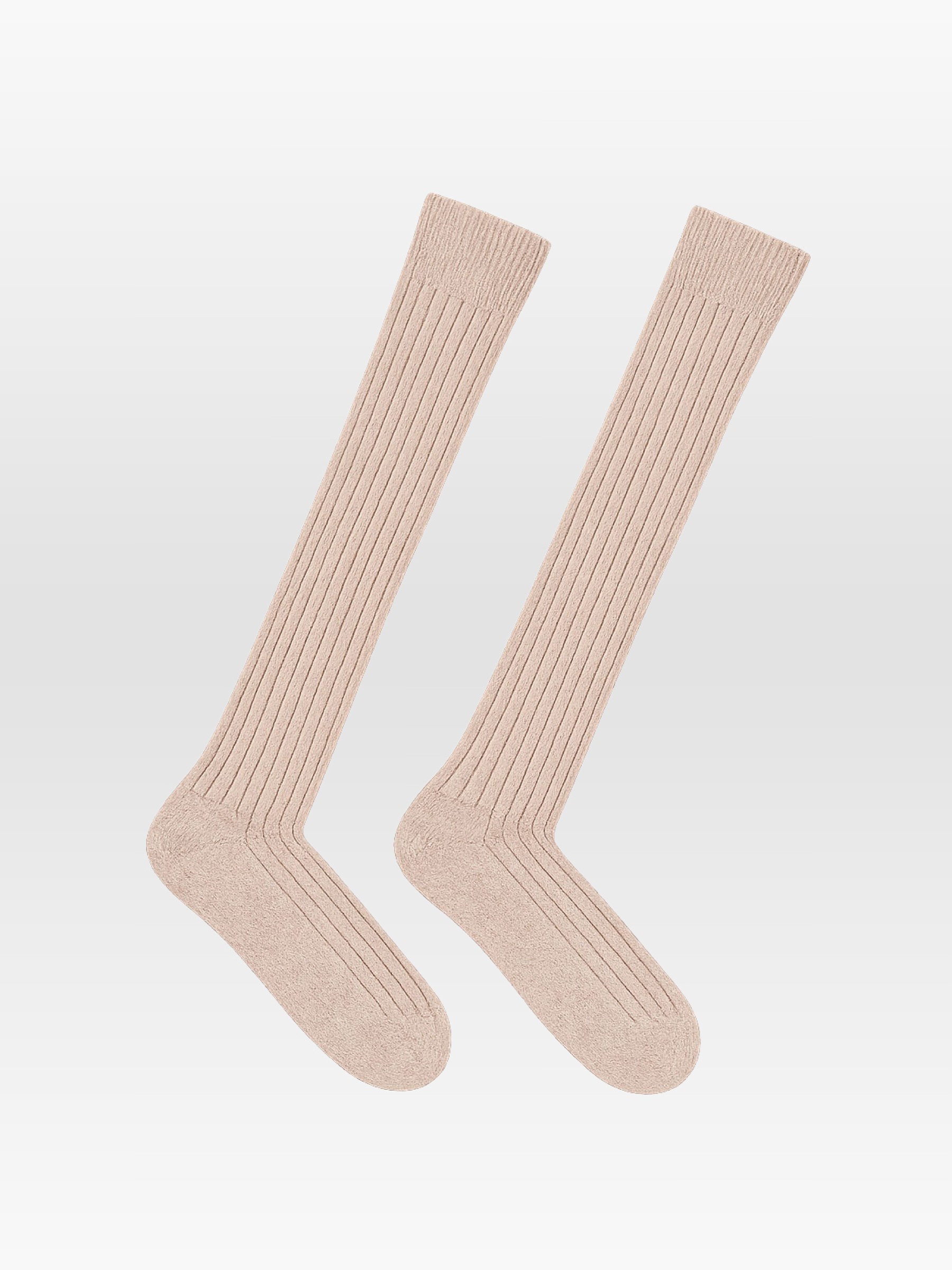 Socken Kniestrümpfe mit Rippe GOTS mocca mouse mouliné Lanius