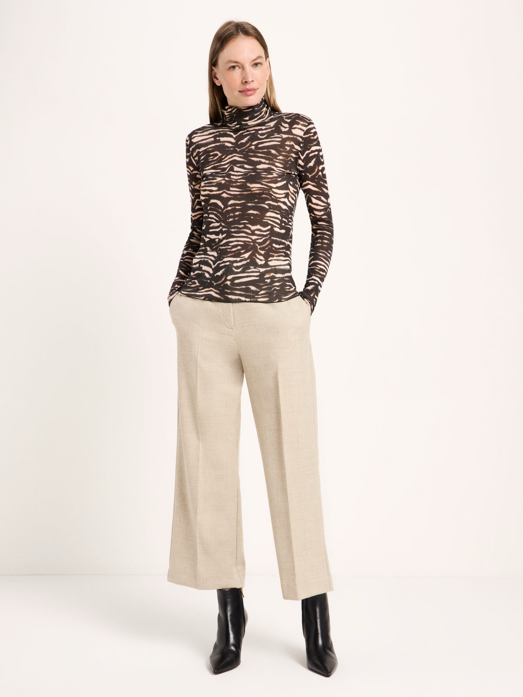 Longsleeve Rollkragenshirt print animal stipes rose Lanius