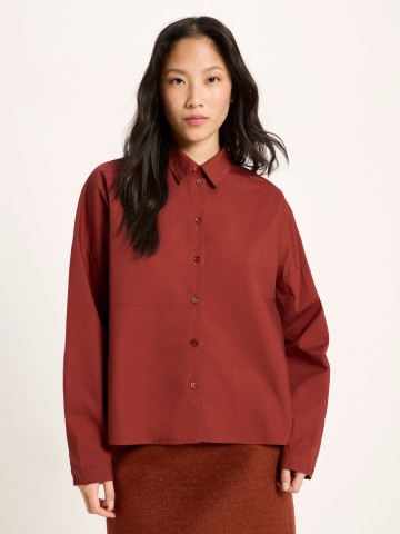 Bluse Hemdbluse red mahagony Lanius
