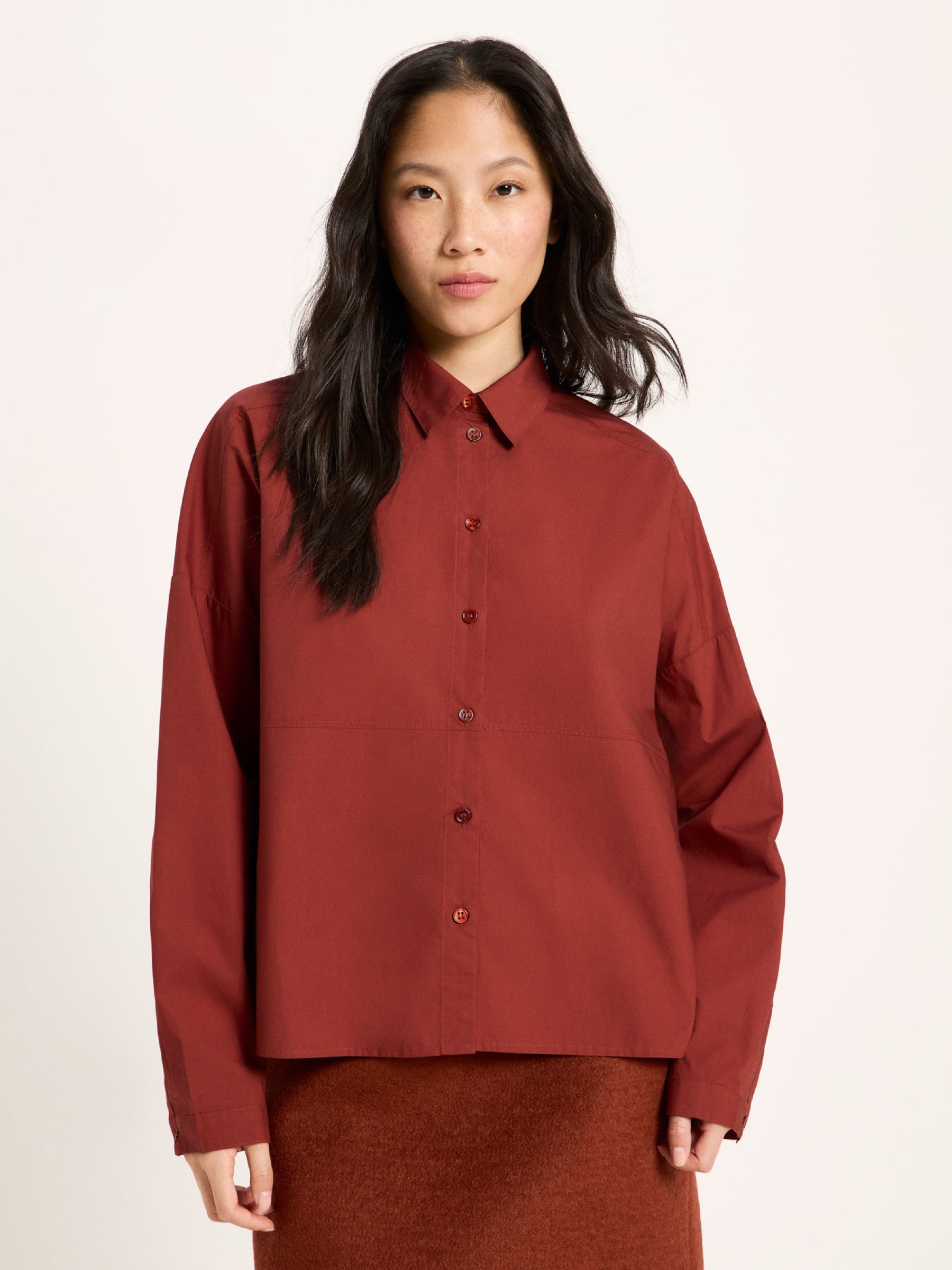 Bluse Hemdbluse red mahagony Lanius