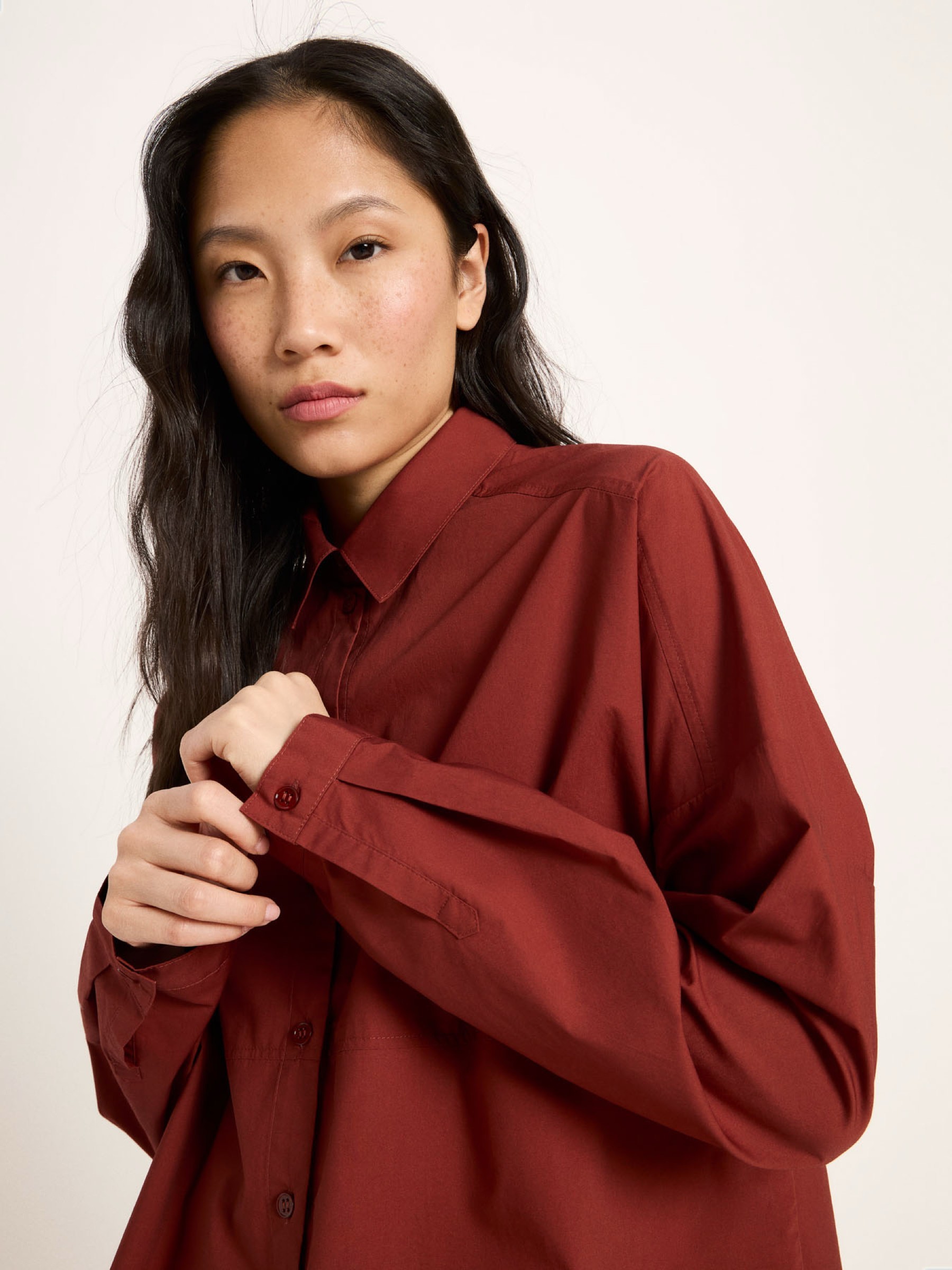 Bluse Hemdbluse red mahagony Lanius