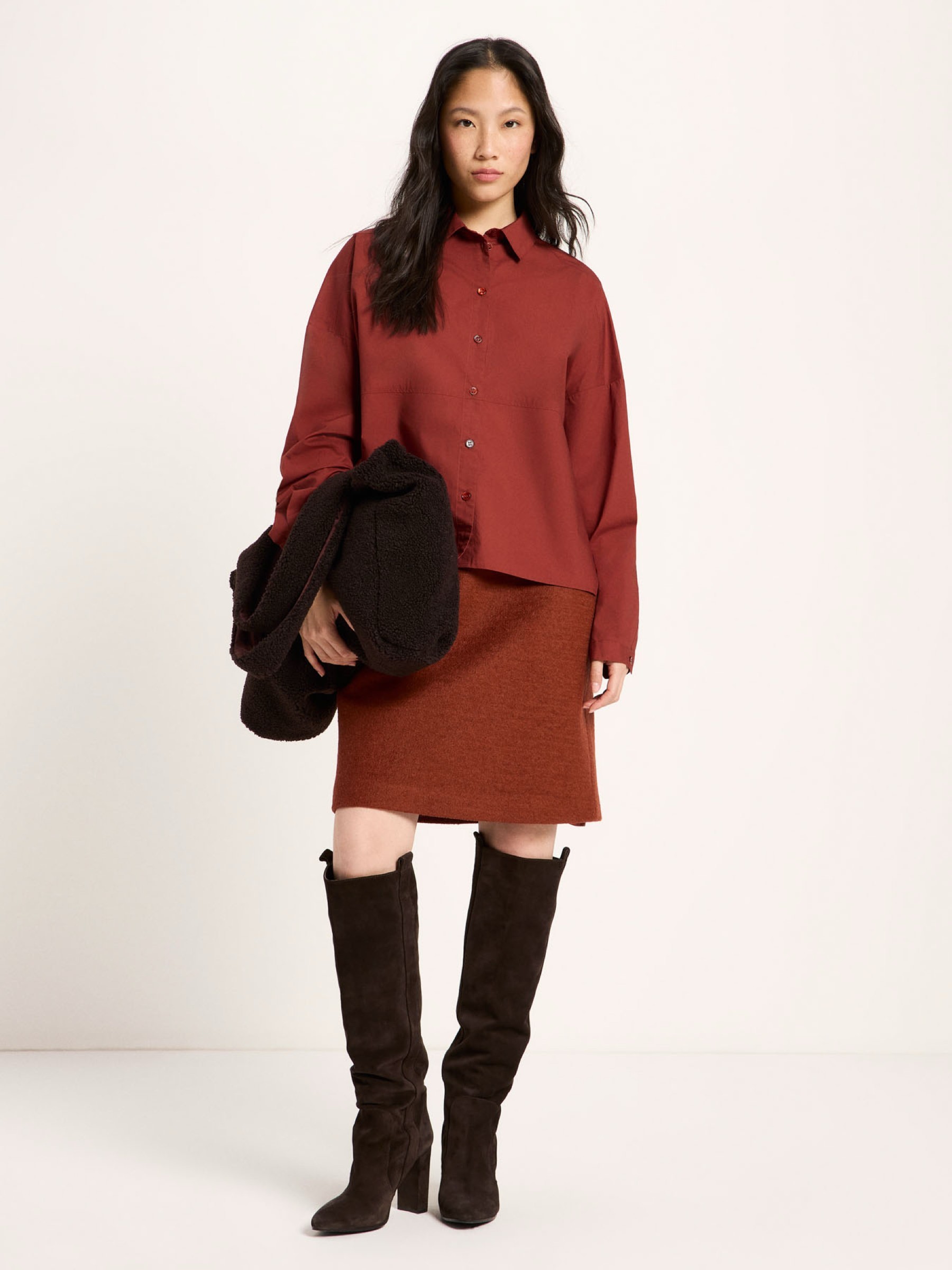 Bluse Hemdbluse red mahagony Lanius