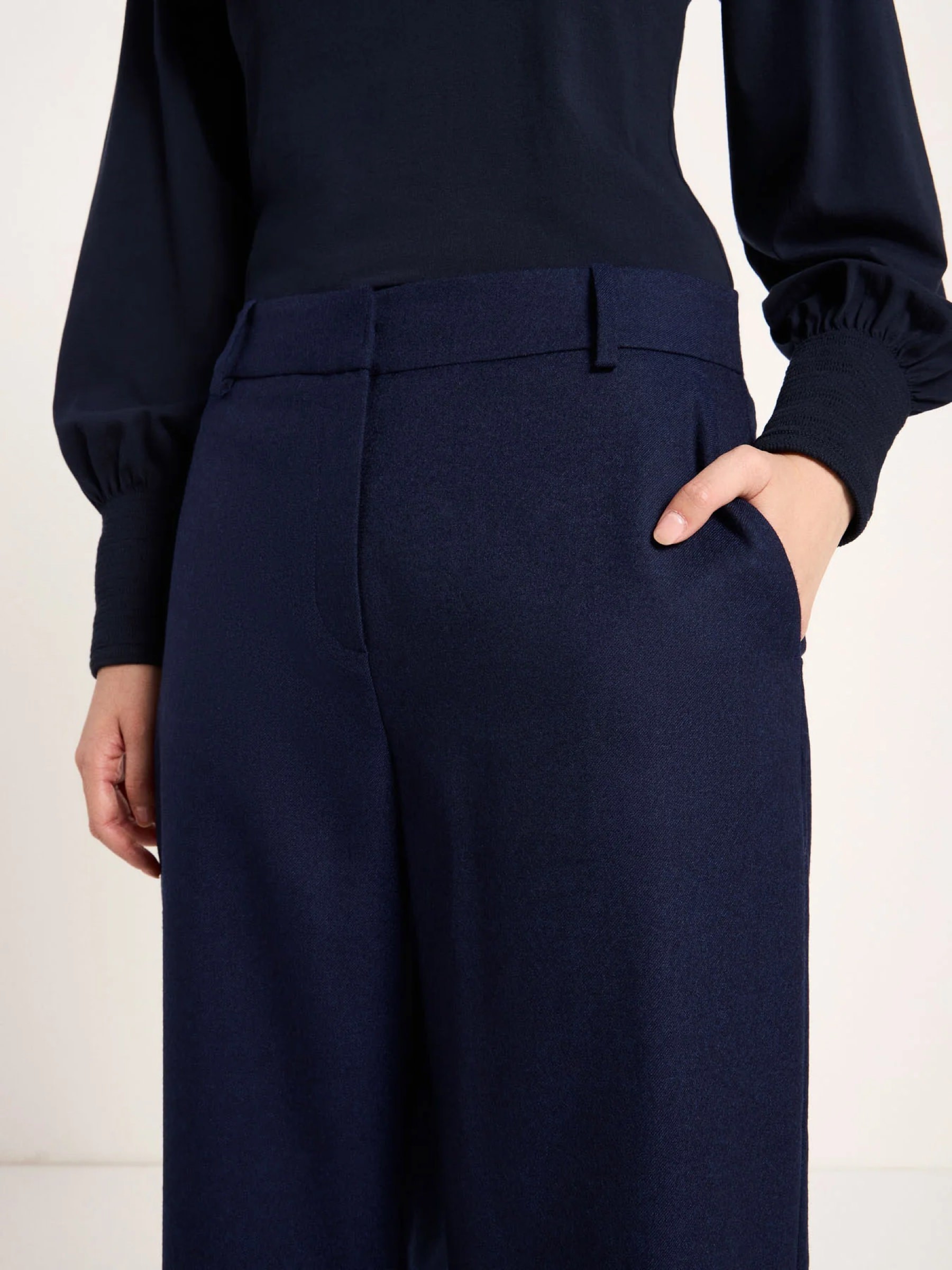 Verkürzte Hose GOTS midnight melange Lanius