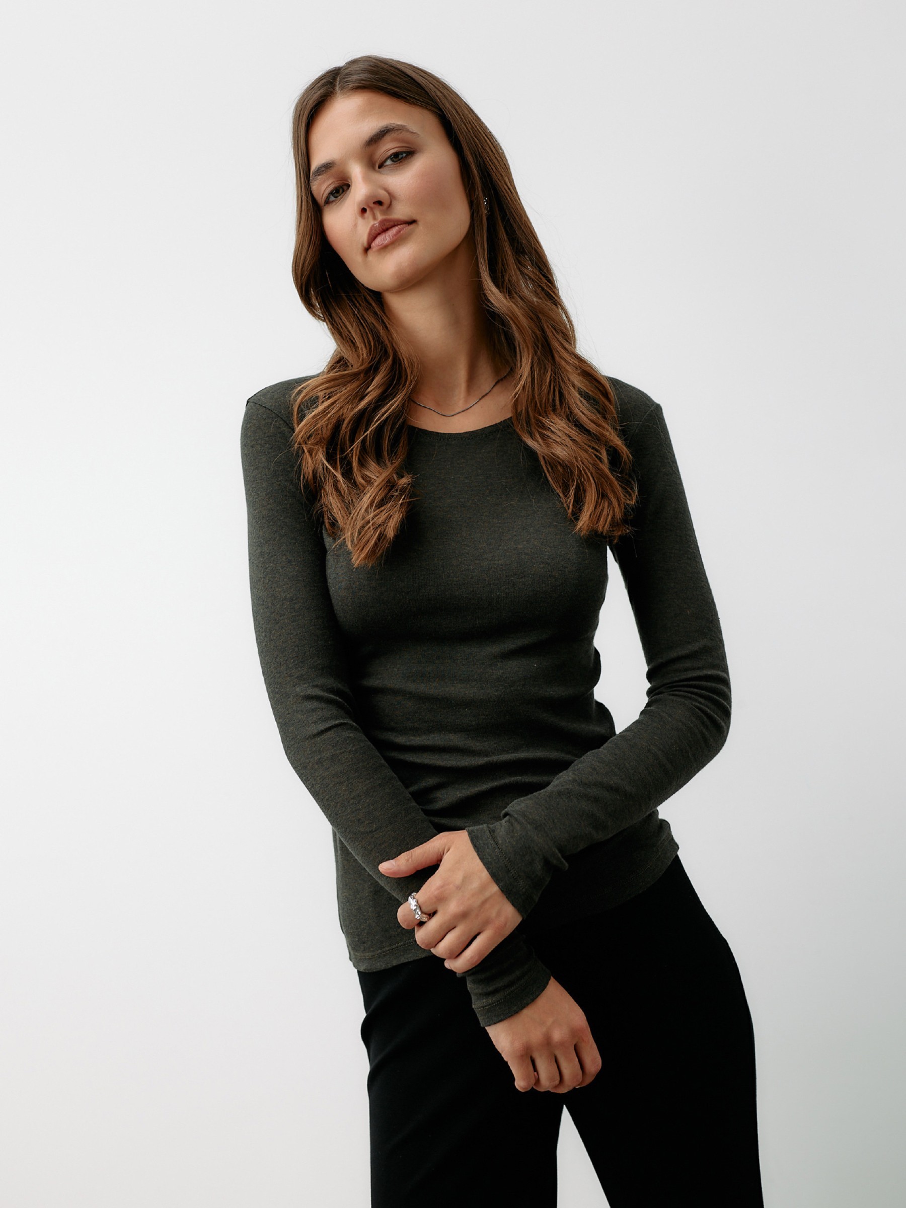 Longsleeve Light Cotton Long Sleeve olive melange Moya Kala