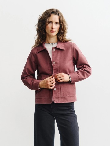 Jacke Cropped Jacket washed burgundy Rotholz