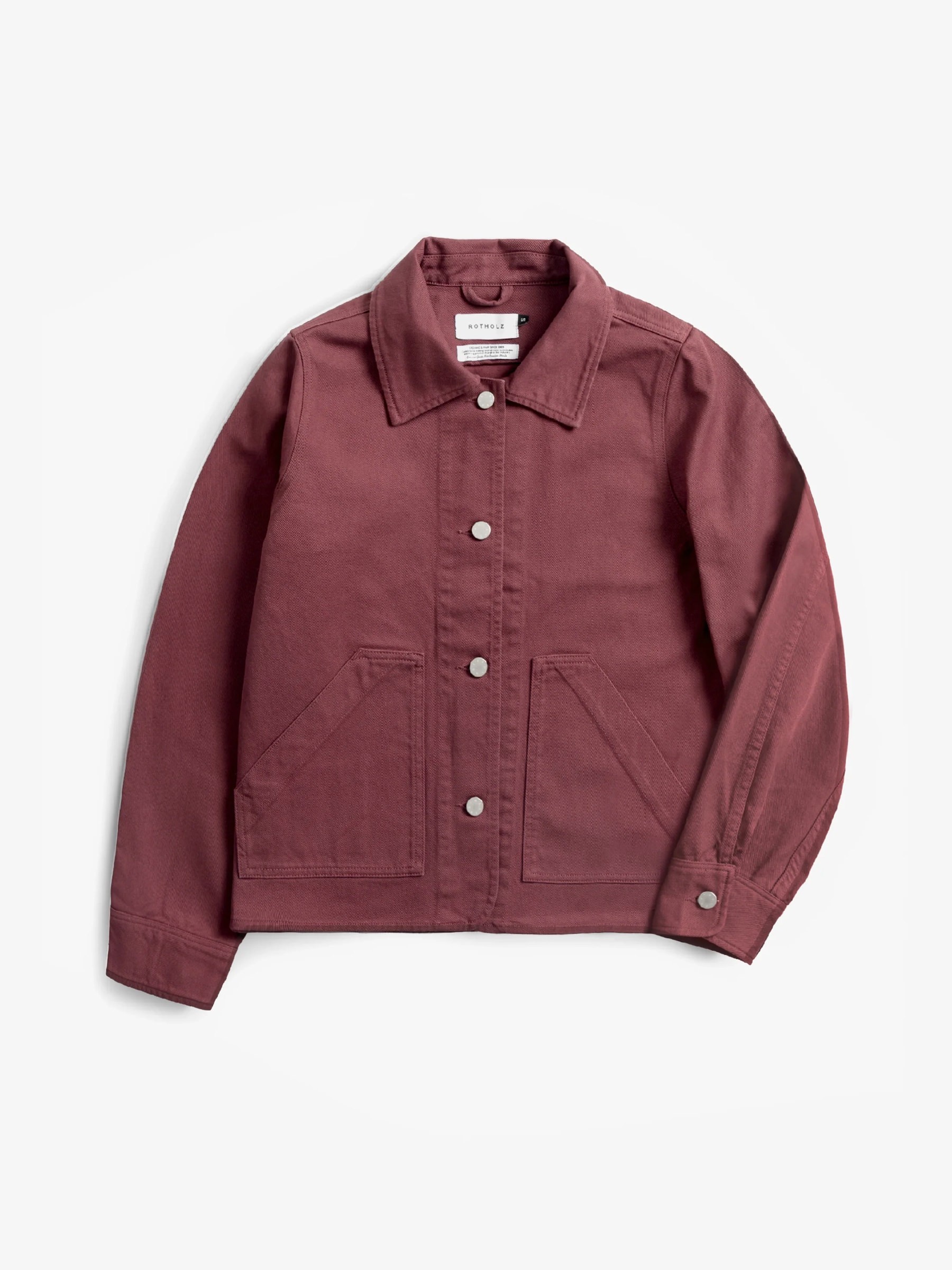 Jacke Cropped Jacket washed burgundy Rotholz