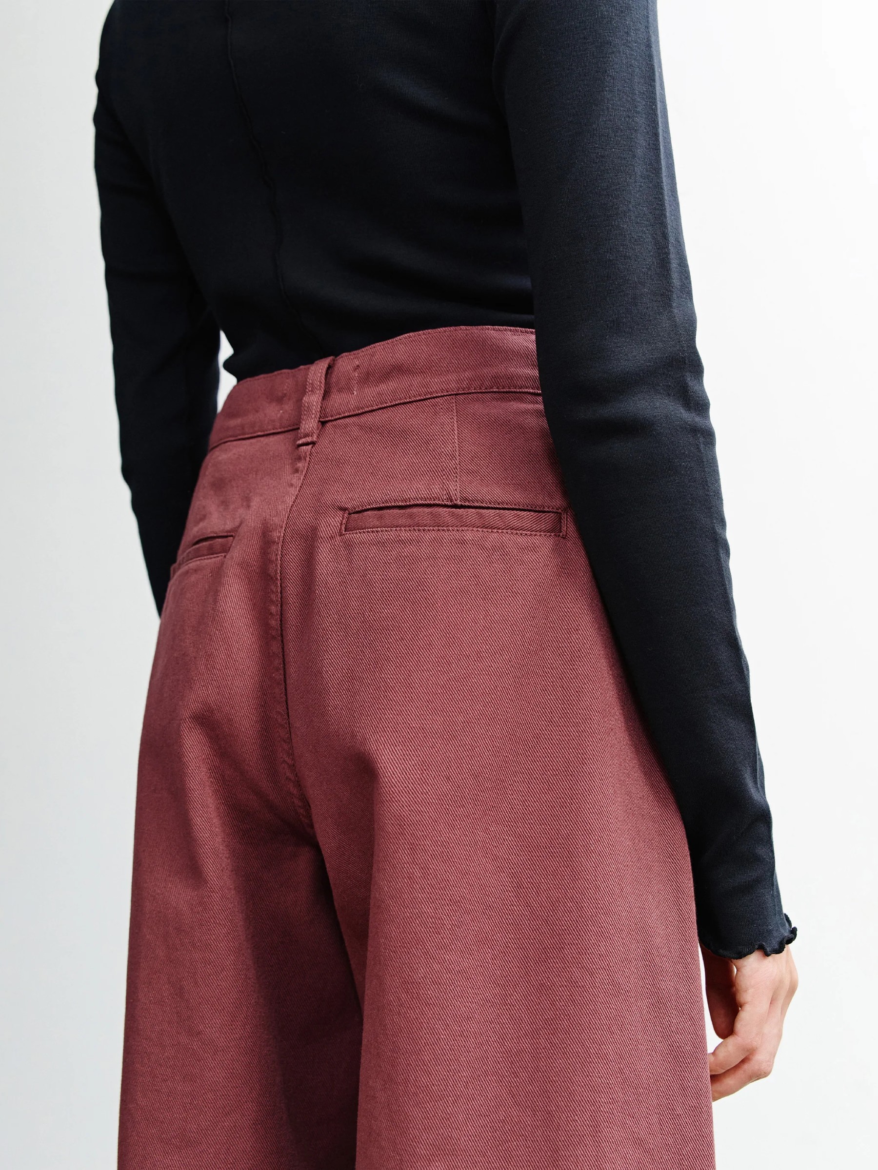Hose Barrel-Leg Pant washed burgundy Rotholz