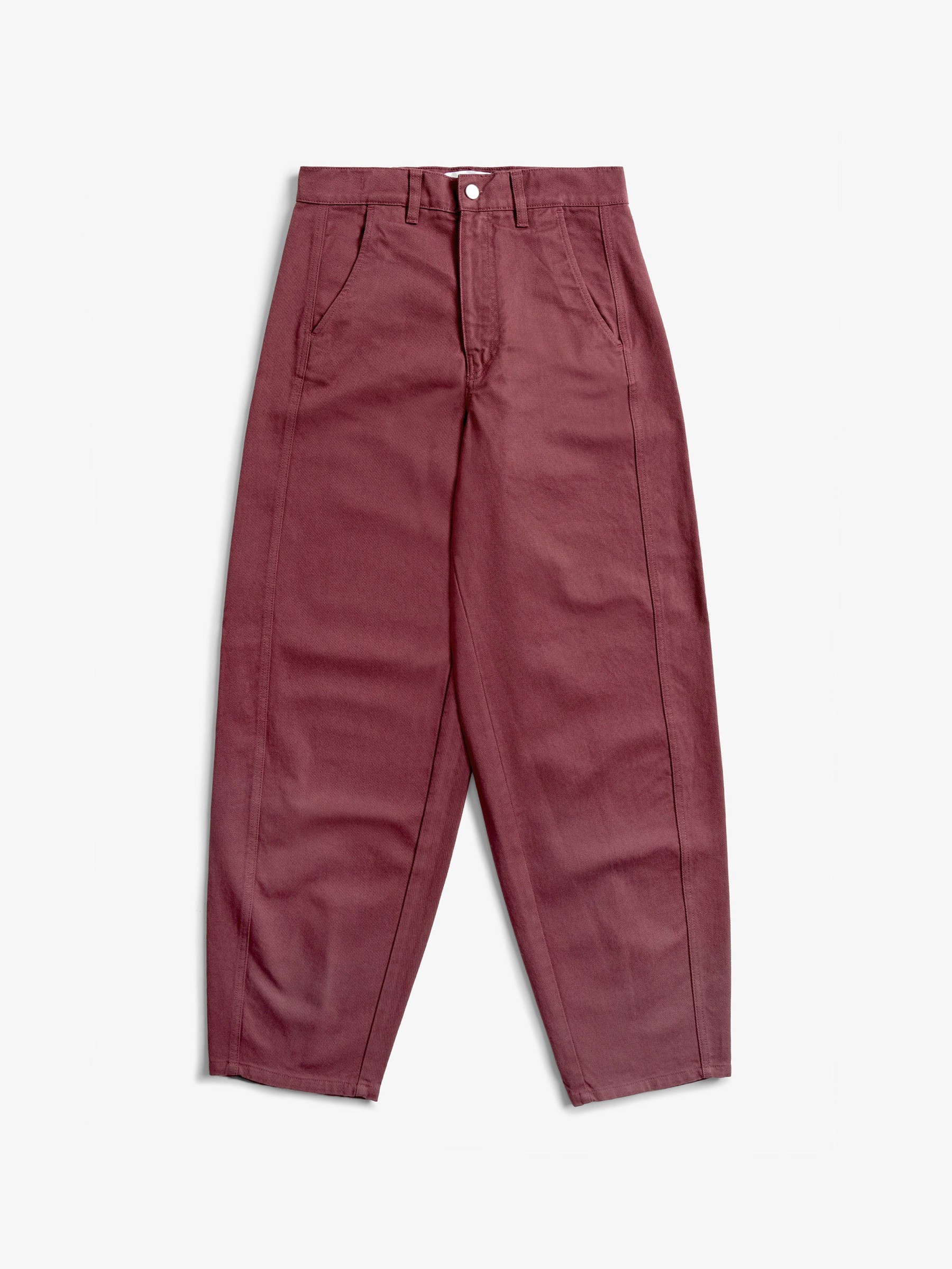 Hose Barrel-Leg Pant washed burgundy Rotholz