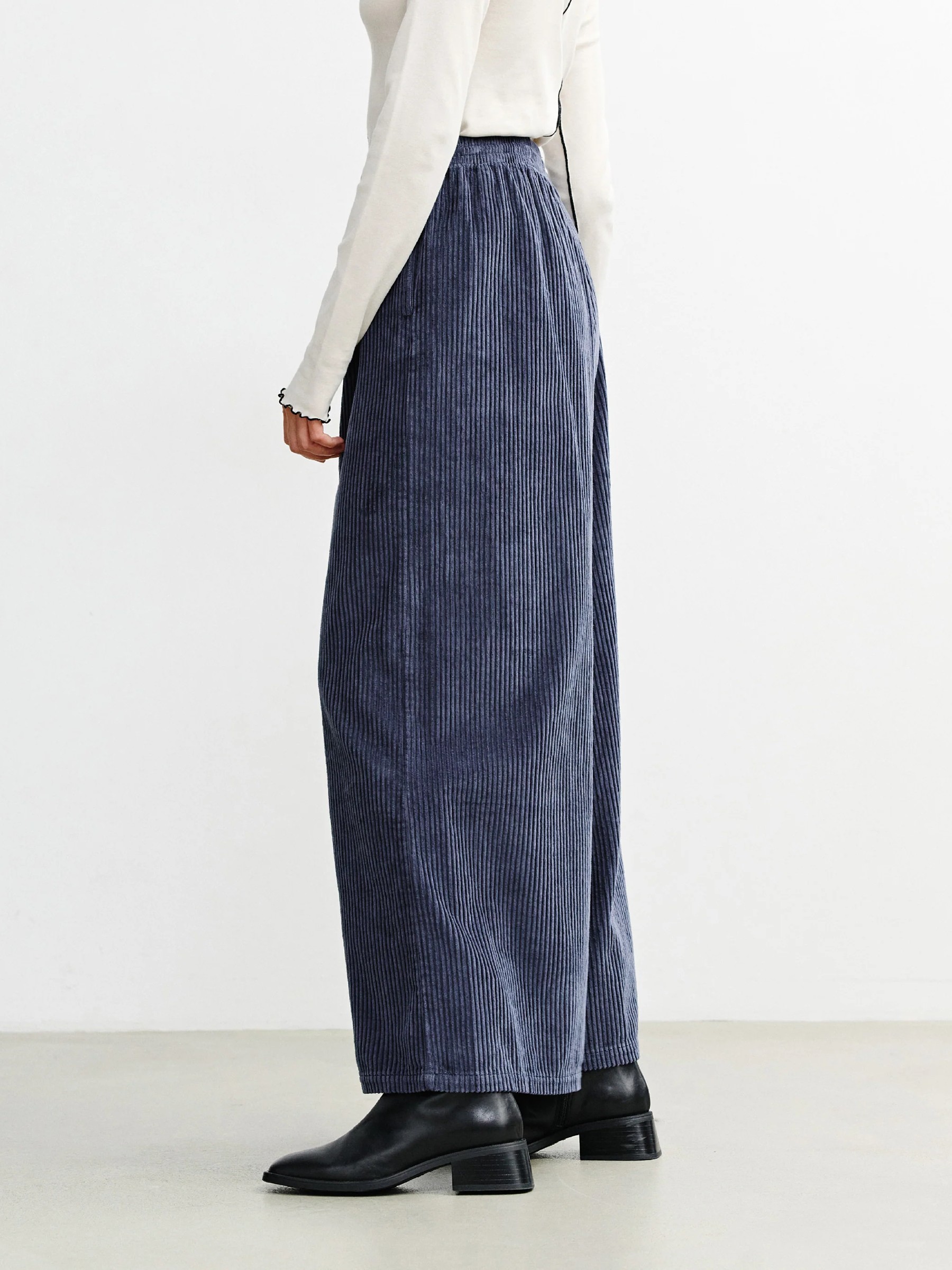 Hose Cord Flared Pant ash blue Rotholz
