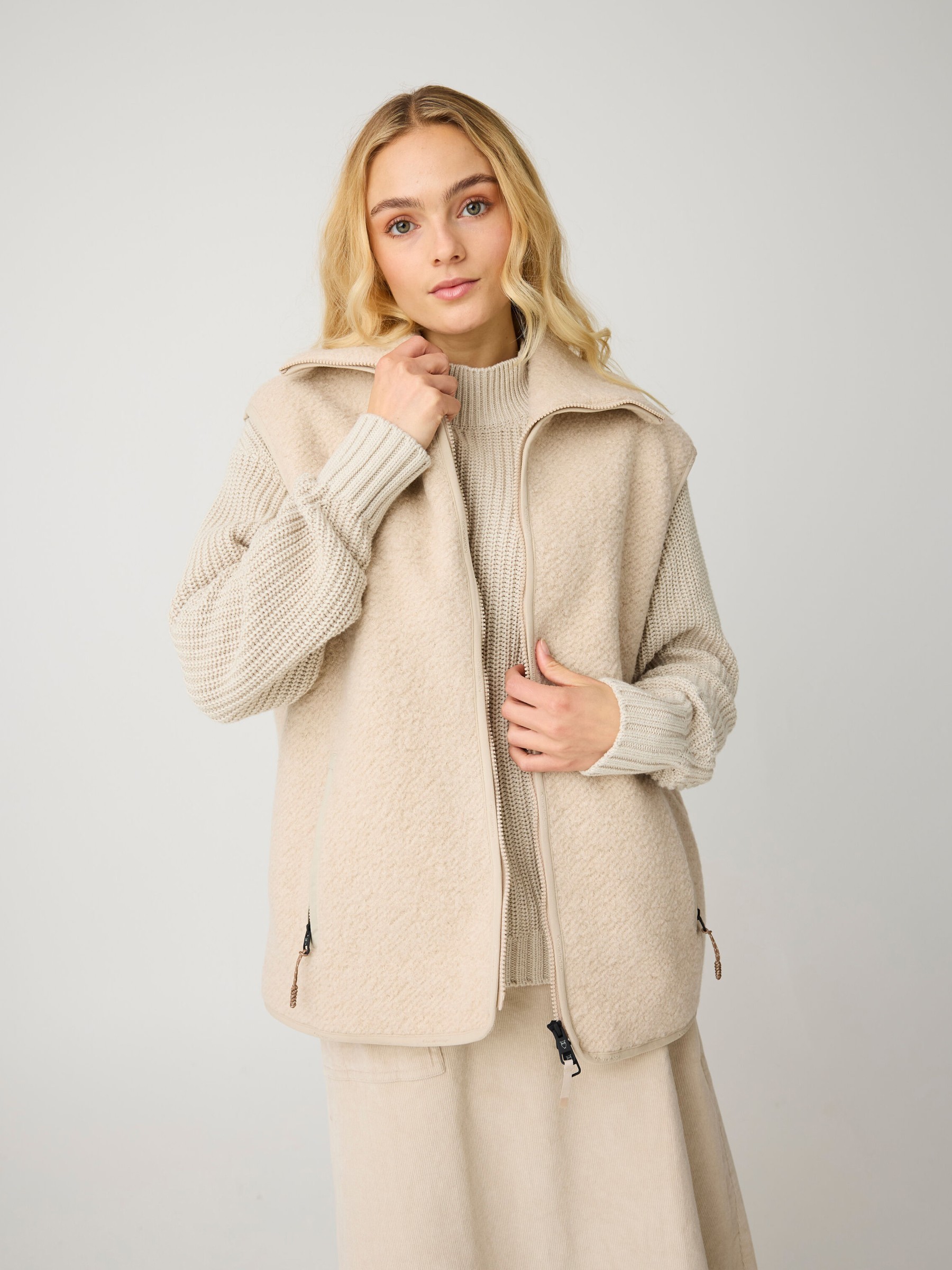 Weste Wool Zip Vest item colour Knowledge Cotton Apparel