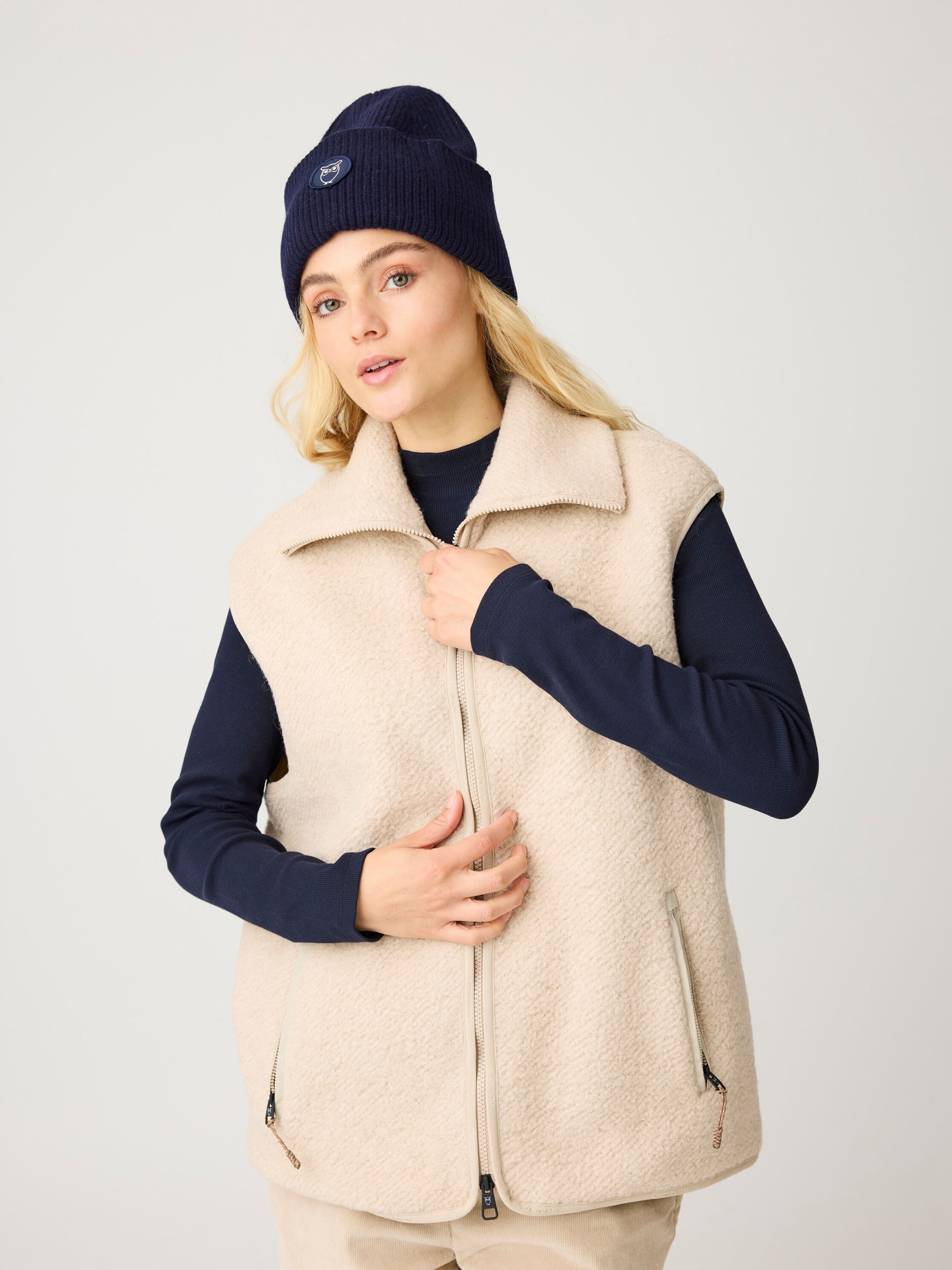 Weste Wool Zip Vest item colour Knowledge Cotton Apparel