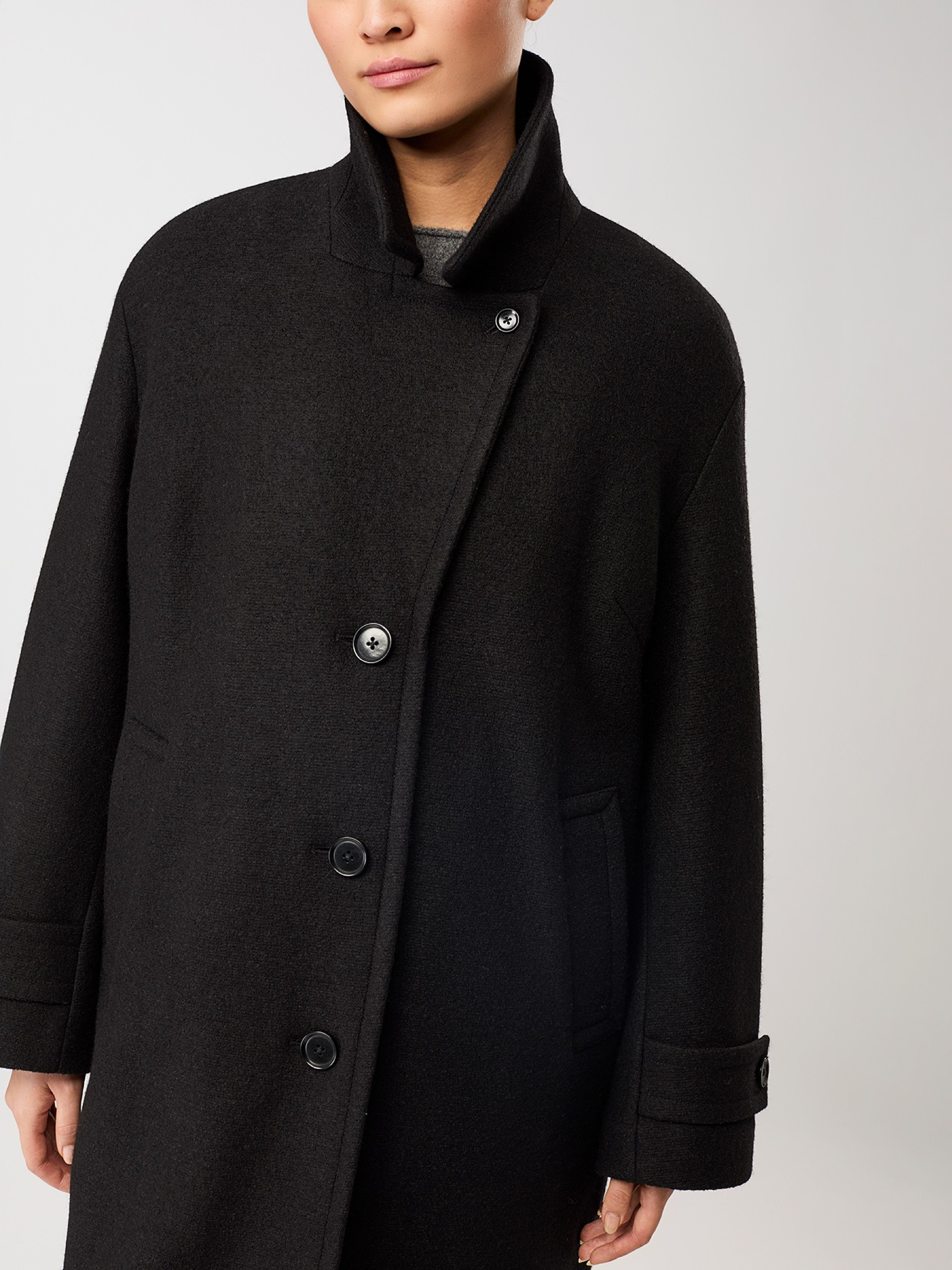 Jacke Kurzer Mantel mit Revers black LangerChen