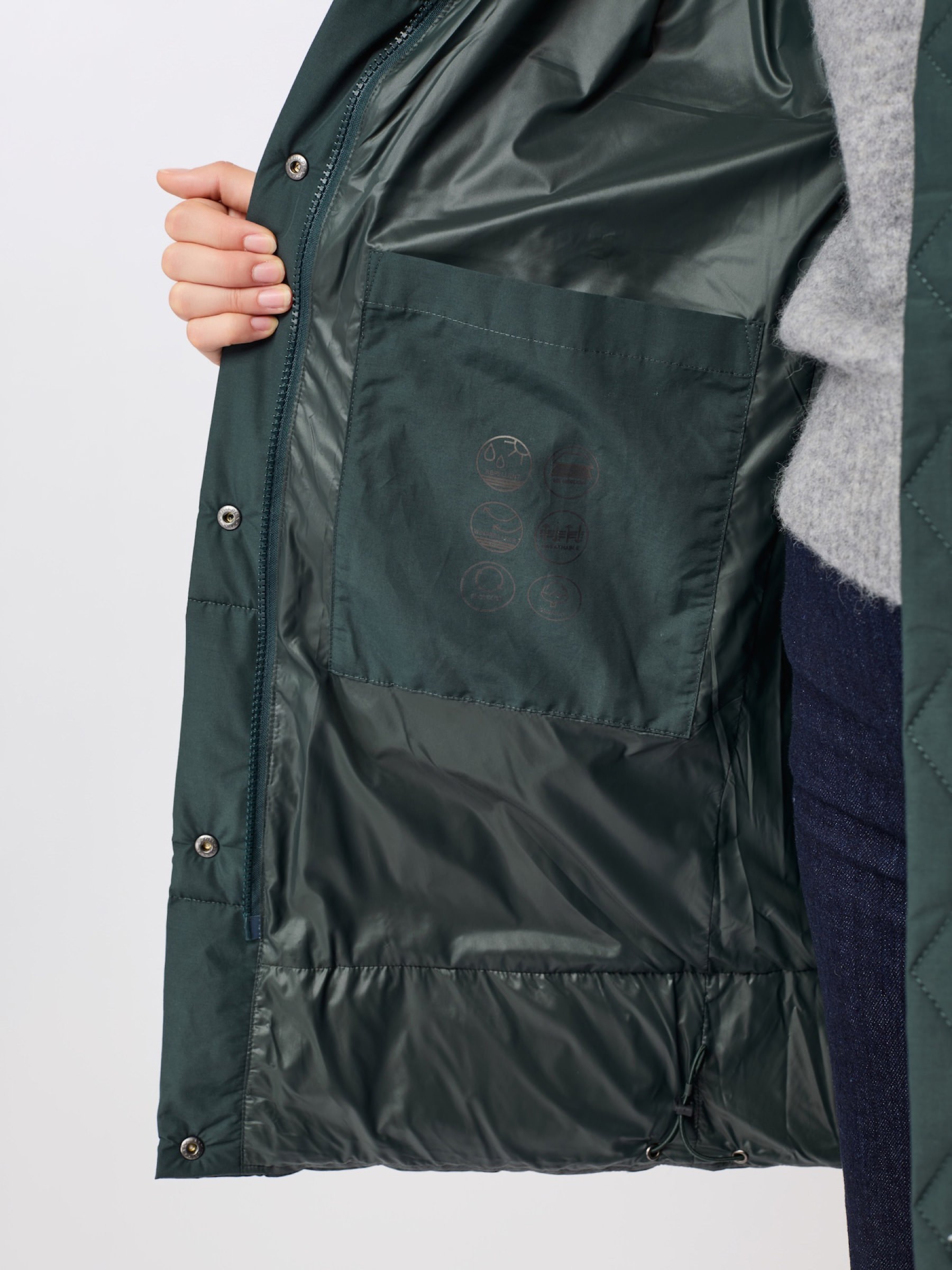 Jacke mit Stehkragen aus Eco Daune fir LangerChen