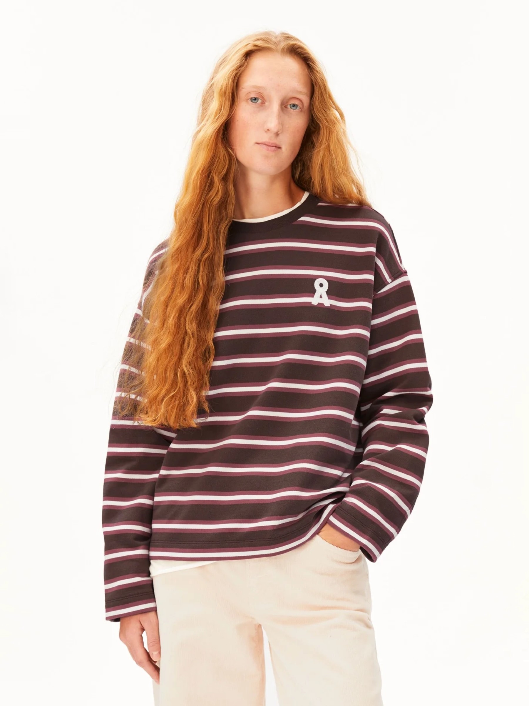 Pullover Frankaa Bold Iconic A claystone-oatmilk-velvet ember Armedangels