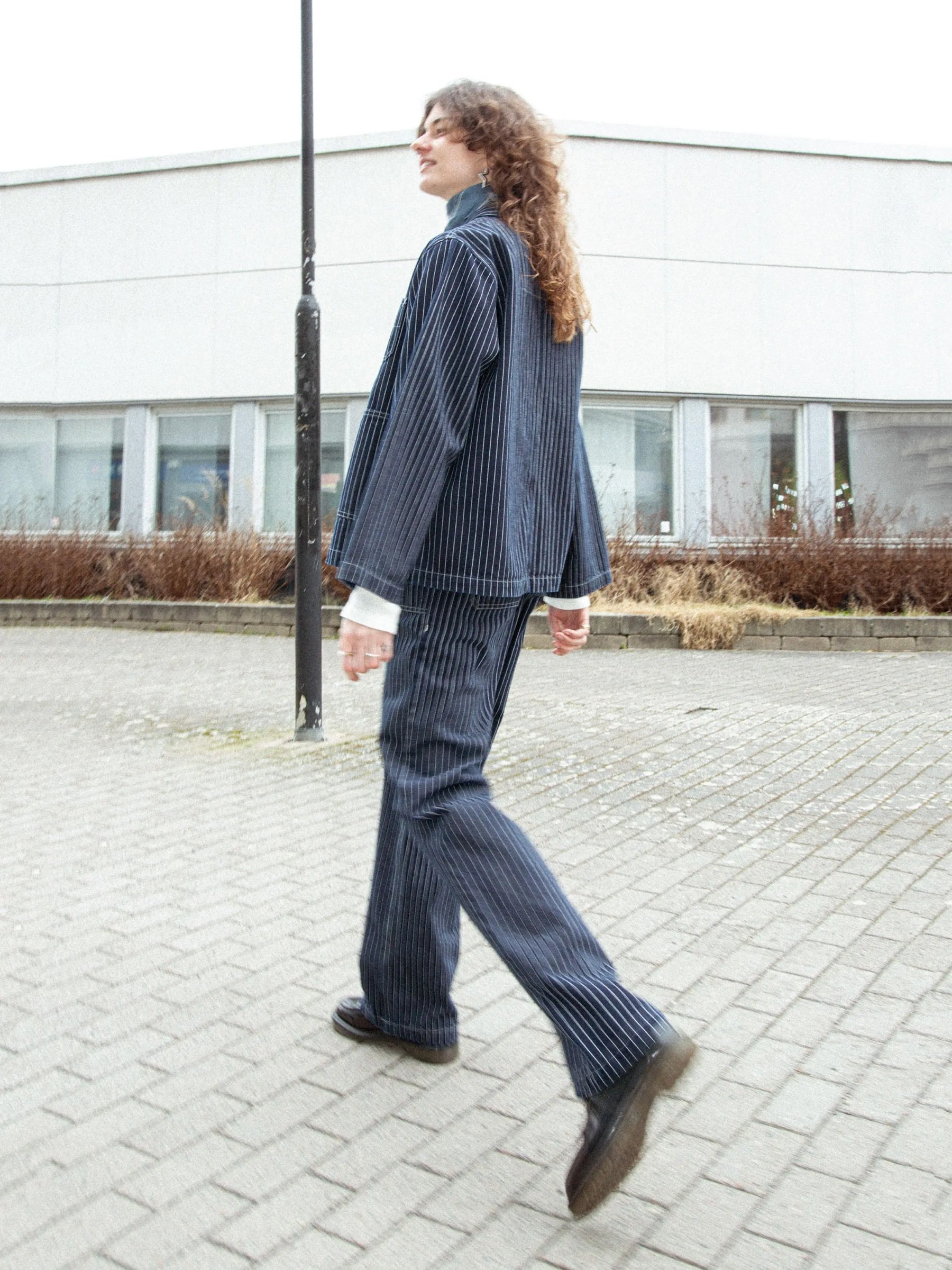 Hose Asta Workwear Pants pinstripe denim Nudie Jeans