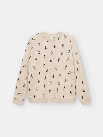 Pullover Sweatshirt Malmoe Ski Team AOP oat white Dedicated