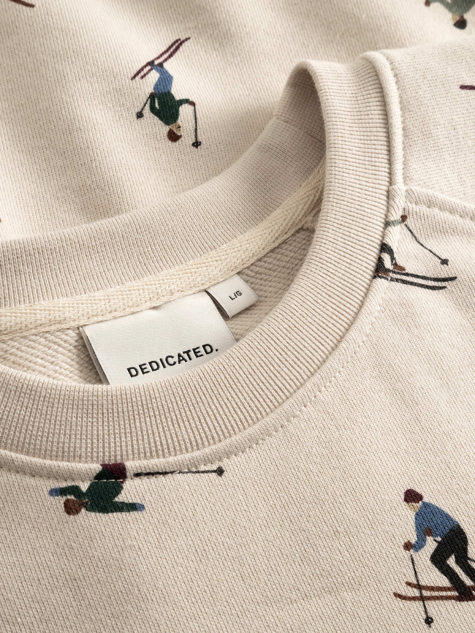 Pullover Sweatshirt Malmoe Ski Team AOP oat white Dedicated