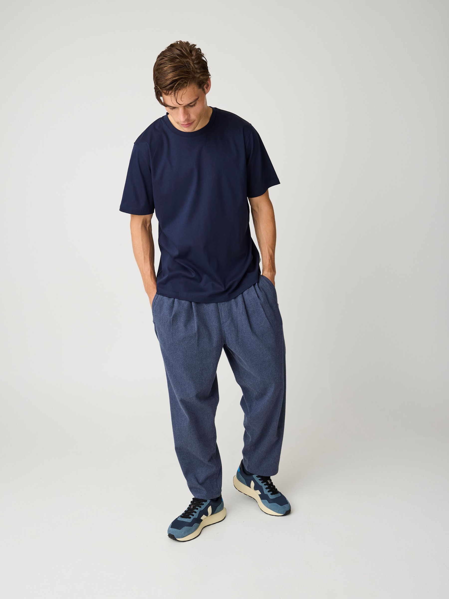 Hose Ozone Relaxed Flannel Pant vintage indigo Knowledge Cotton Apparel
