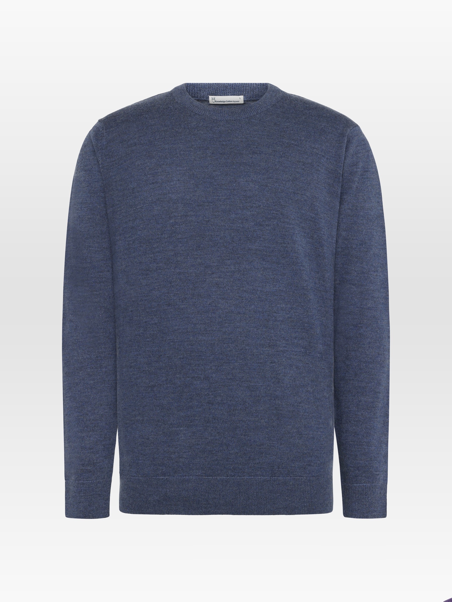 Pullover Merino Crew Neck Sweater vintage indigo Knowledge Cotton Apparel
