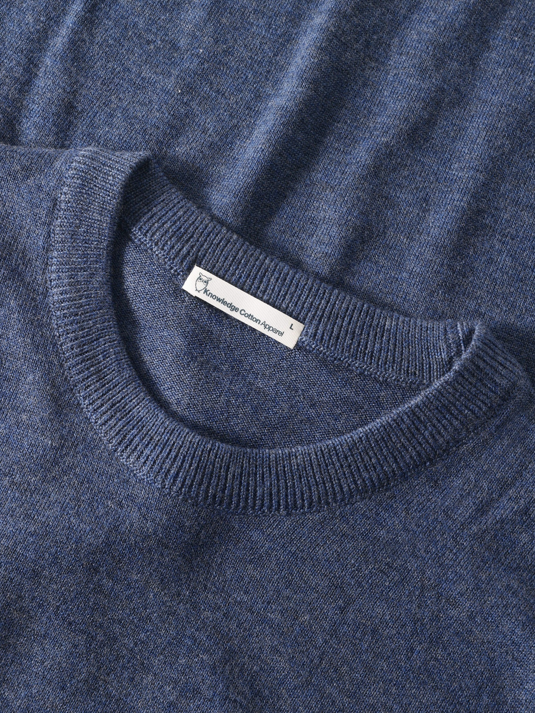 Pullover Merino Crew Neck Sweater vintage indigo Knowledge Cotton Apparel