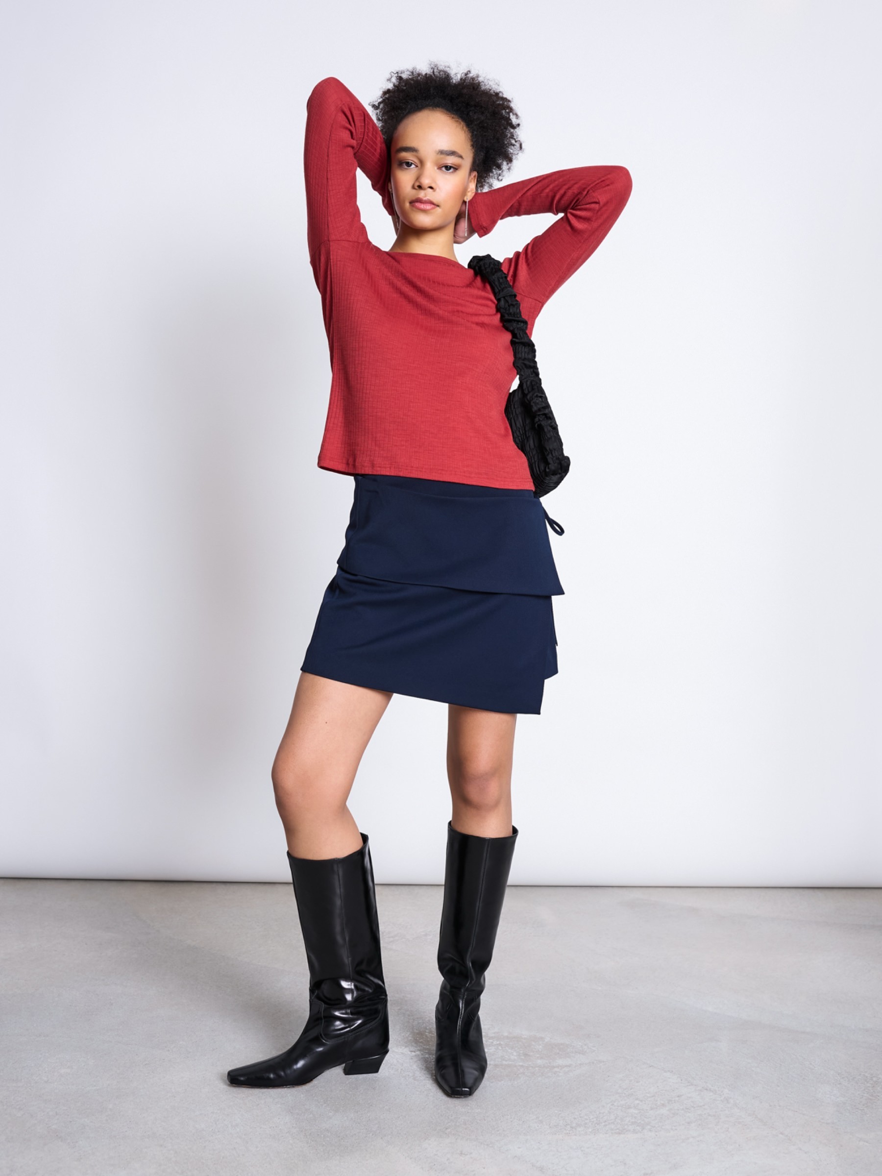 Merinowool Rib Longsleeve Tilla mid red Jan 'n June