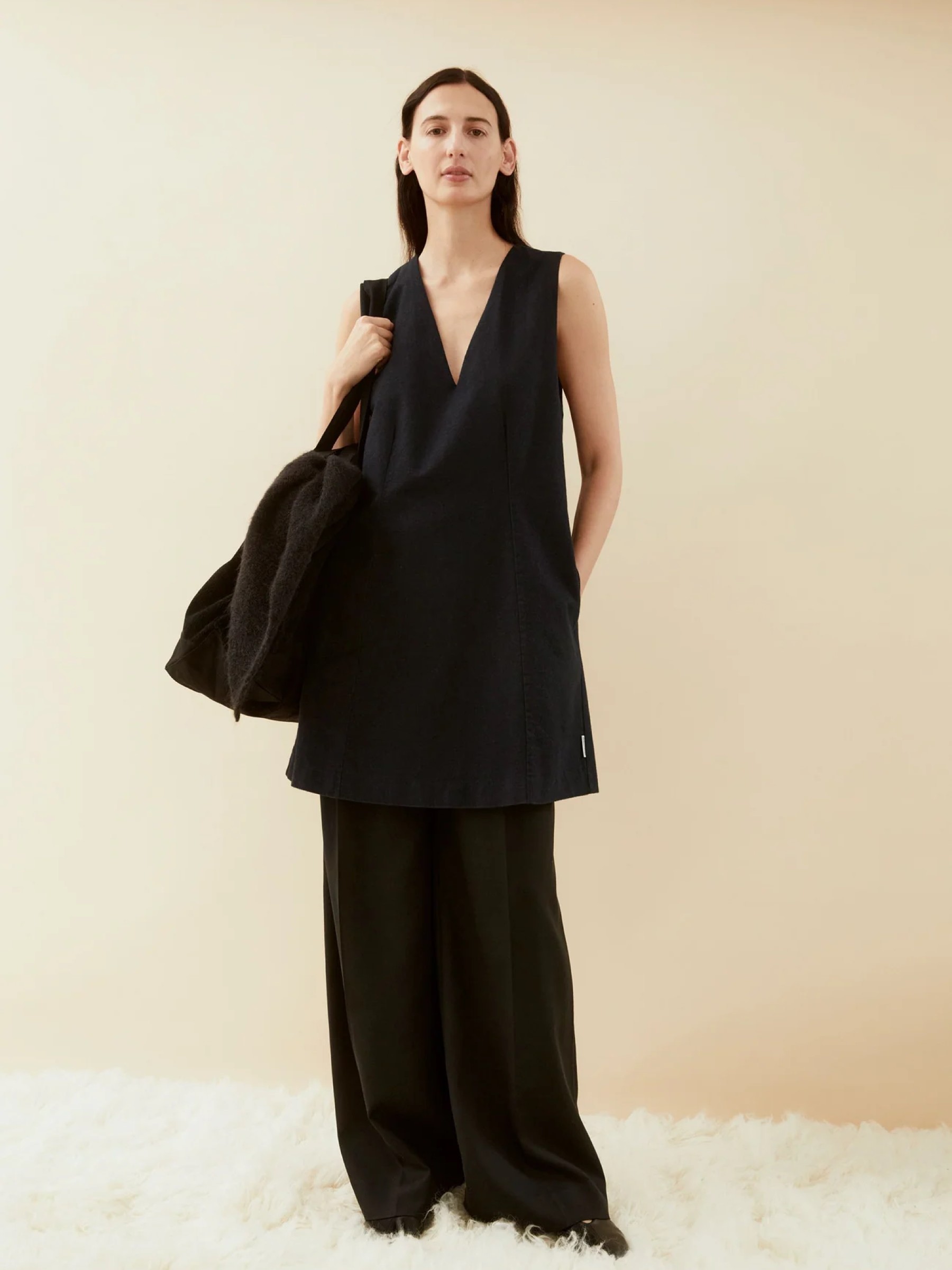 Kleid Herringbone Pinaafo Dress dark steel-black Armedangels