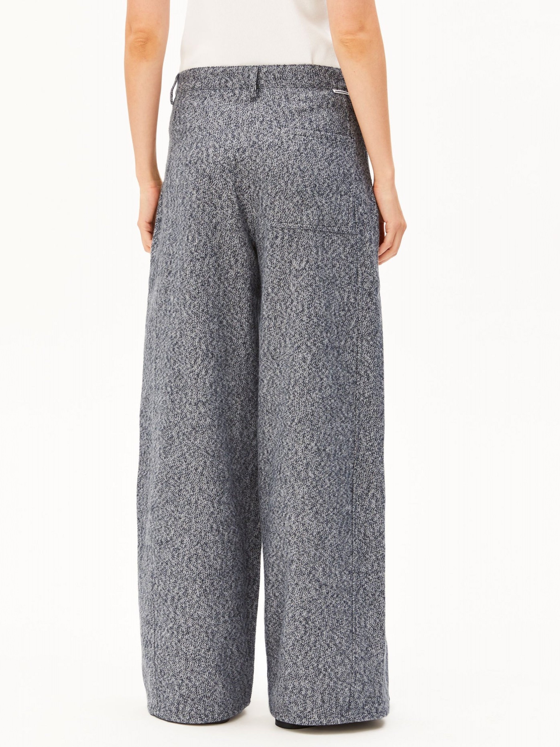 Hose Tweed Barrel Pant mid grey melange-oatmilk Armedangels