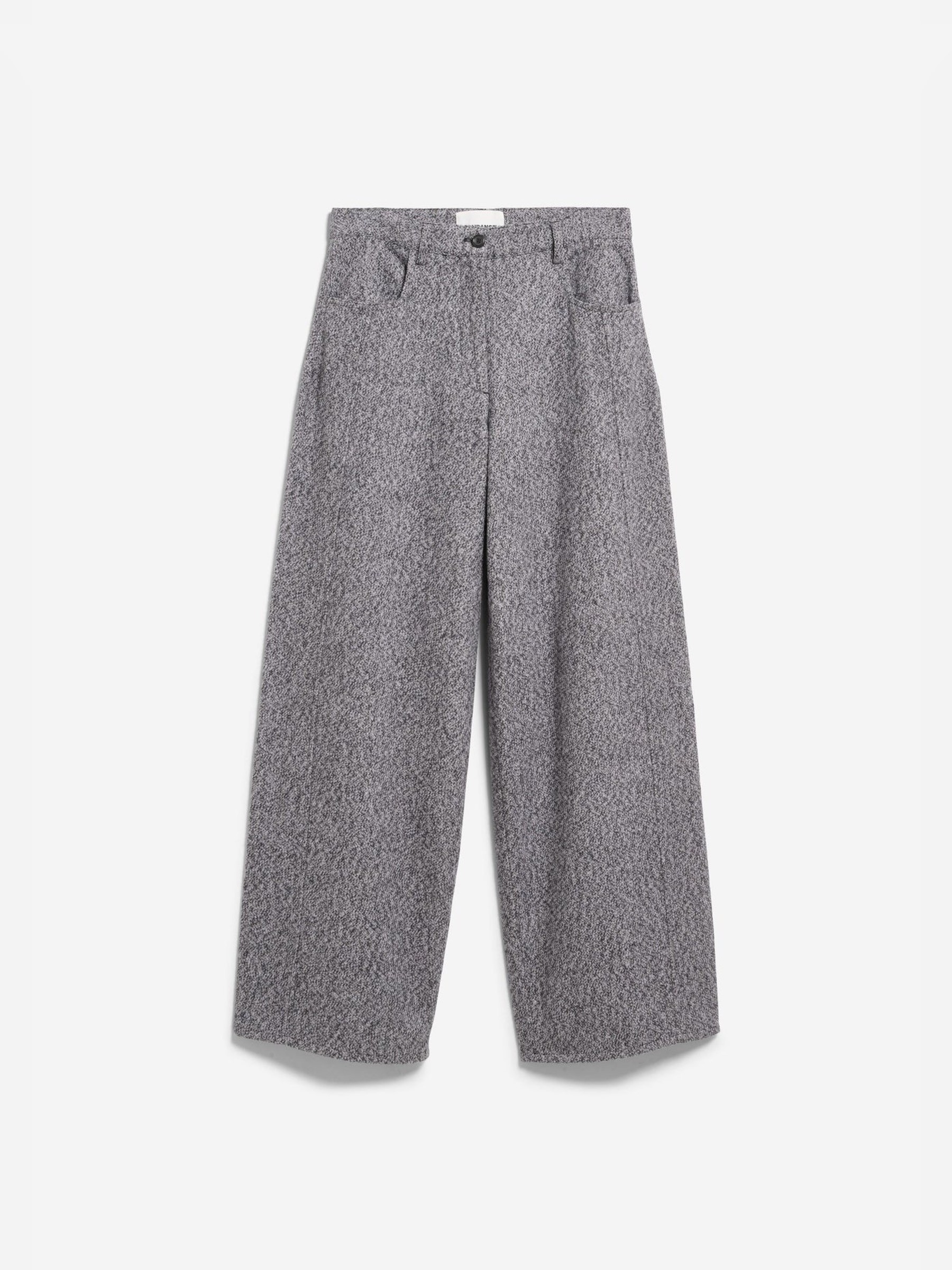 Hose Tweed Barrel Pant mid grey melange-oatmilk Armedangels