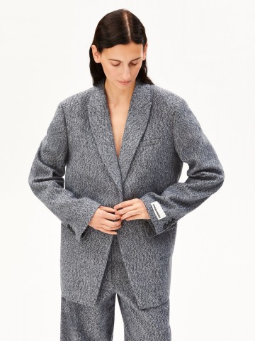 Tweed Oversized Blazer mid grey melange-oatmilk Armedangels