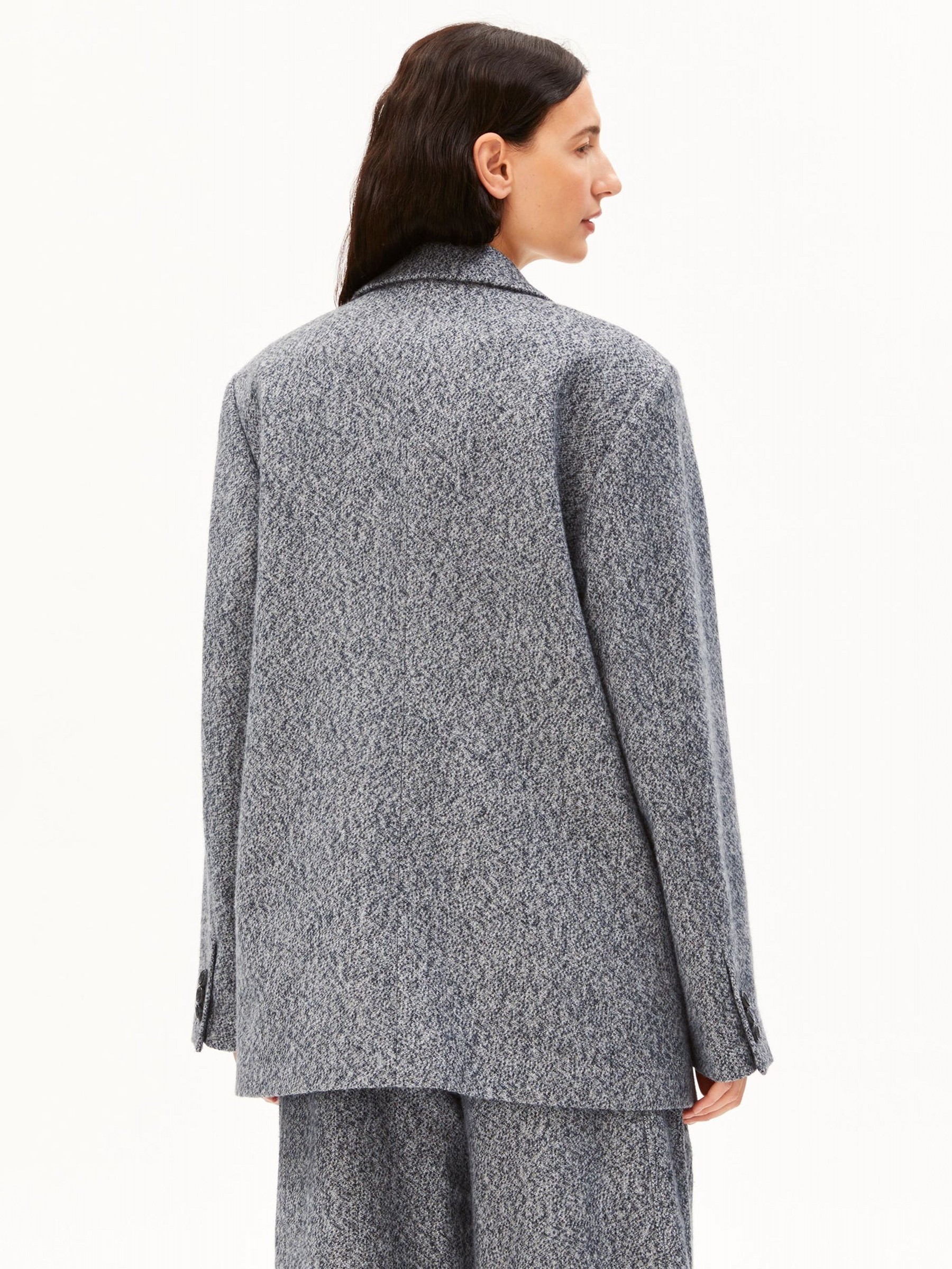 Tweed Oversized Blazer mid grey melange-oatmilk Armedangels